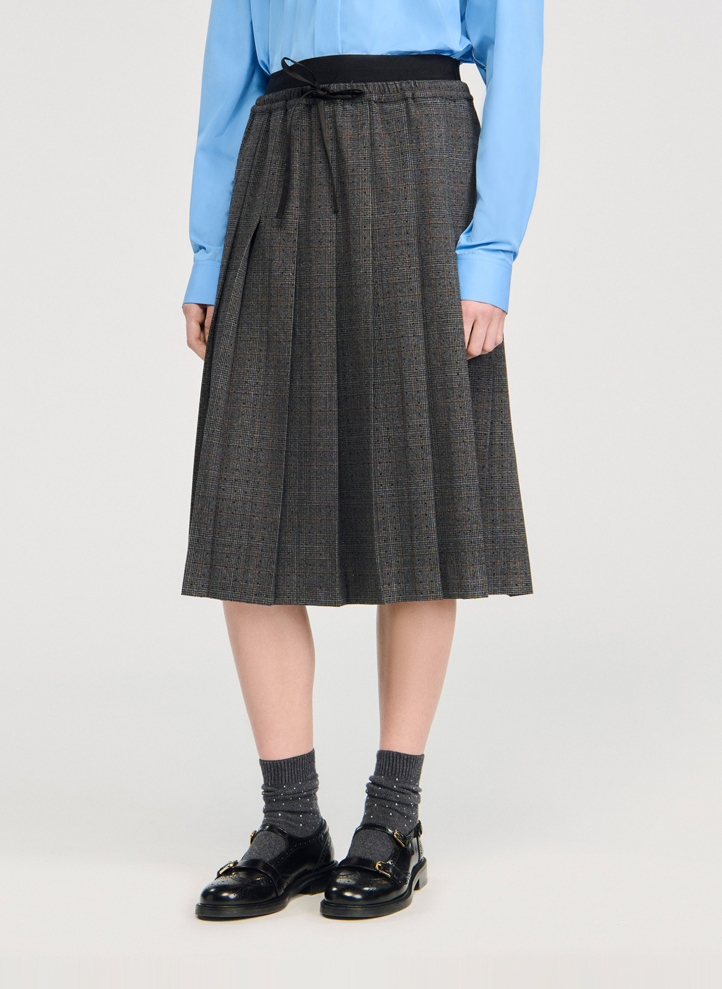 Korte rok met print SANDRO Grijs