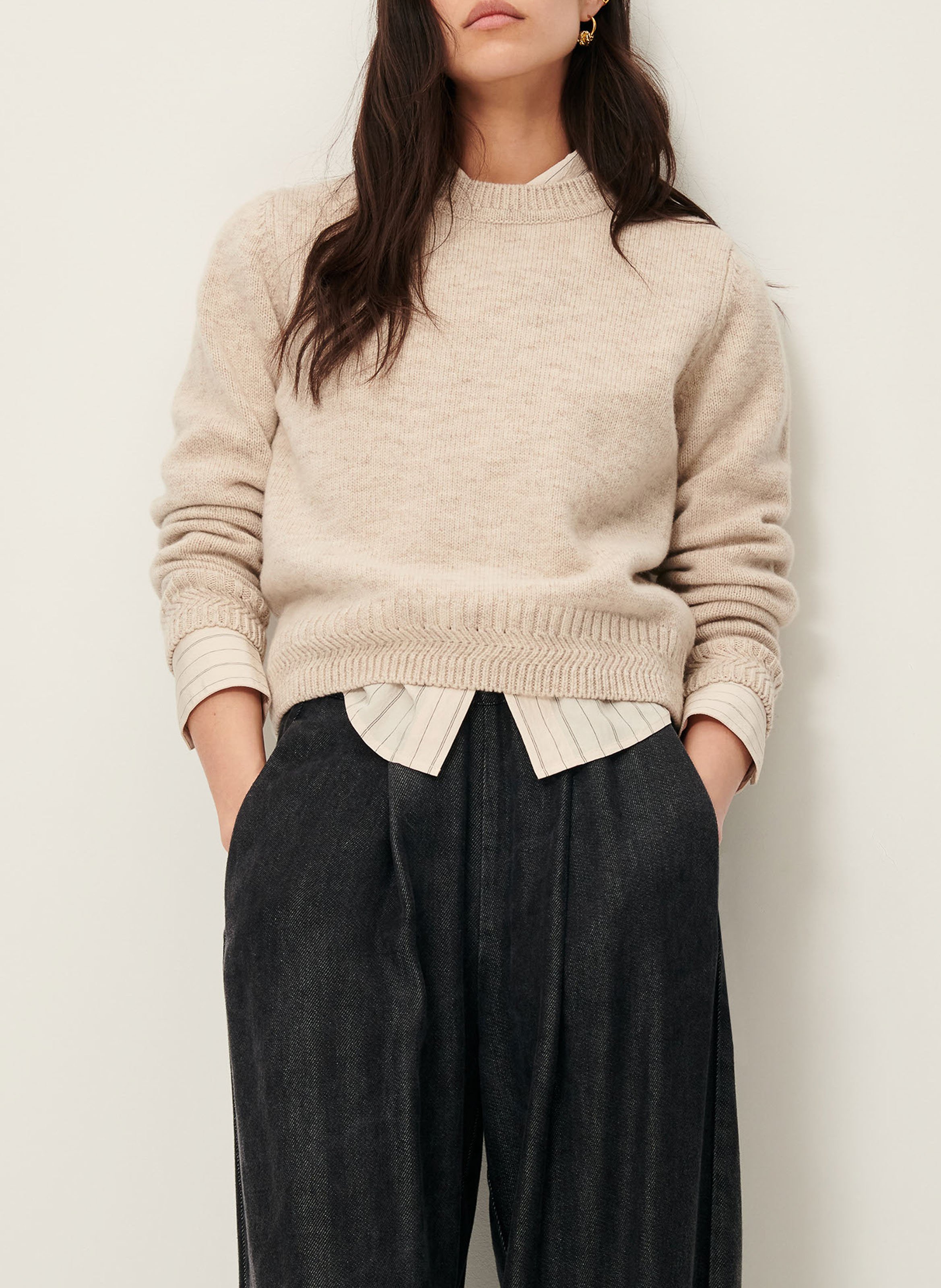 Pull droit col rond en laine mérinos SESSUN