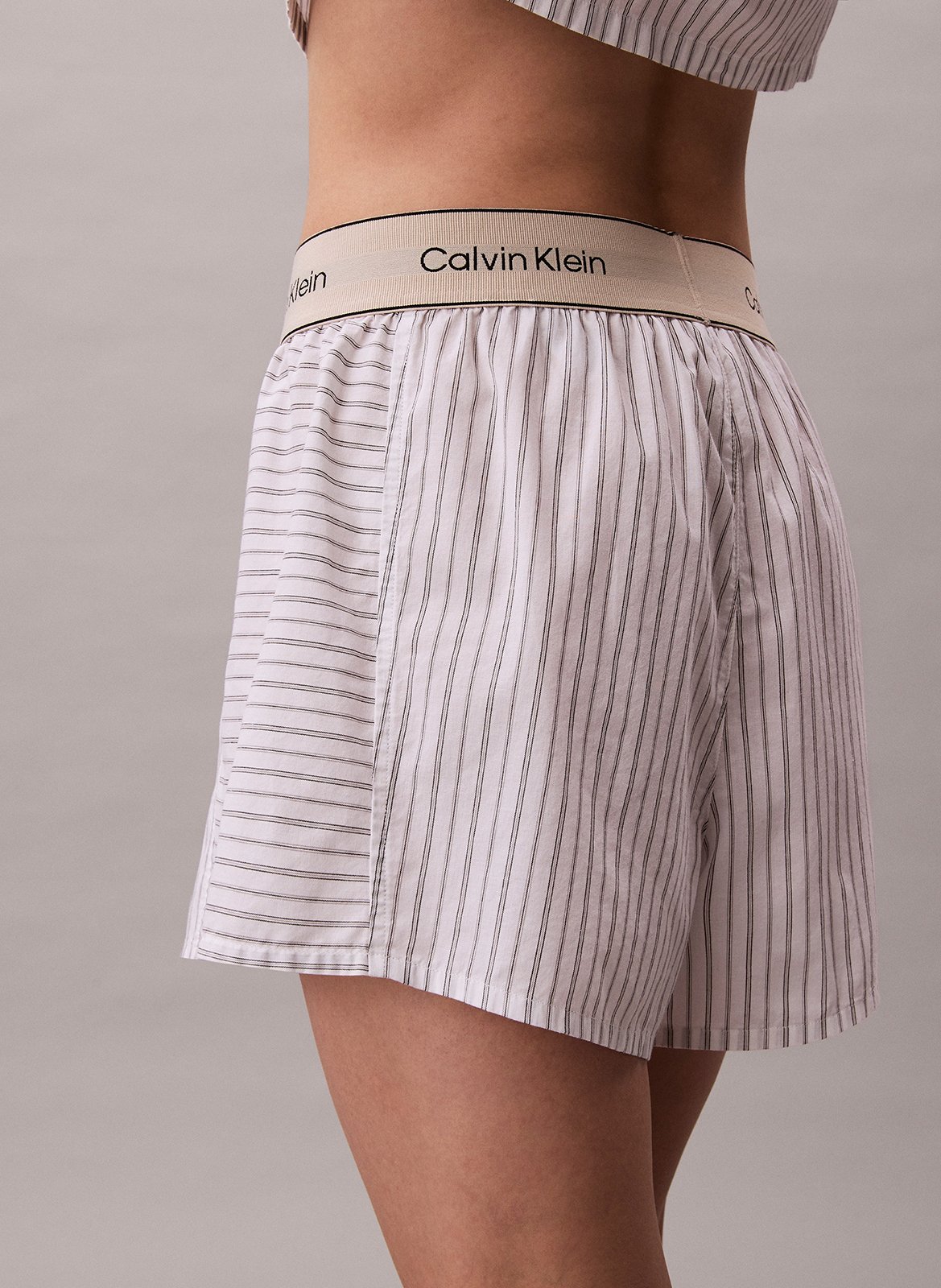 Striped cotton pajama shorts CALVIN KLEIN UNDERWEAR White