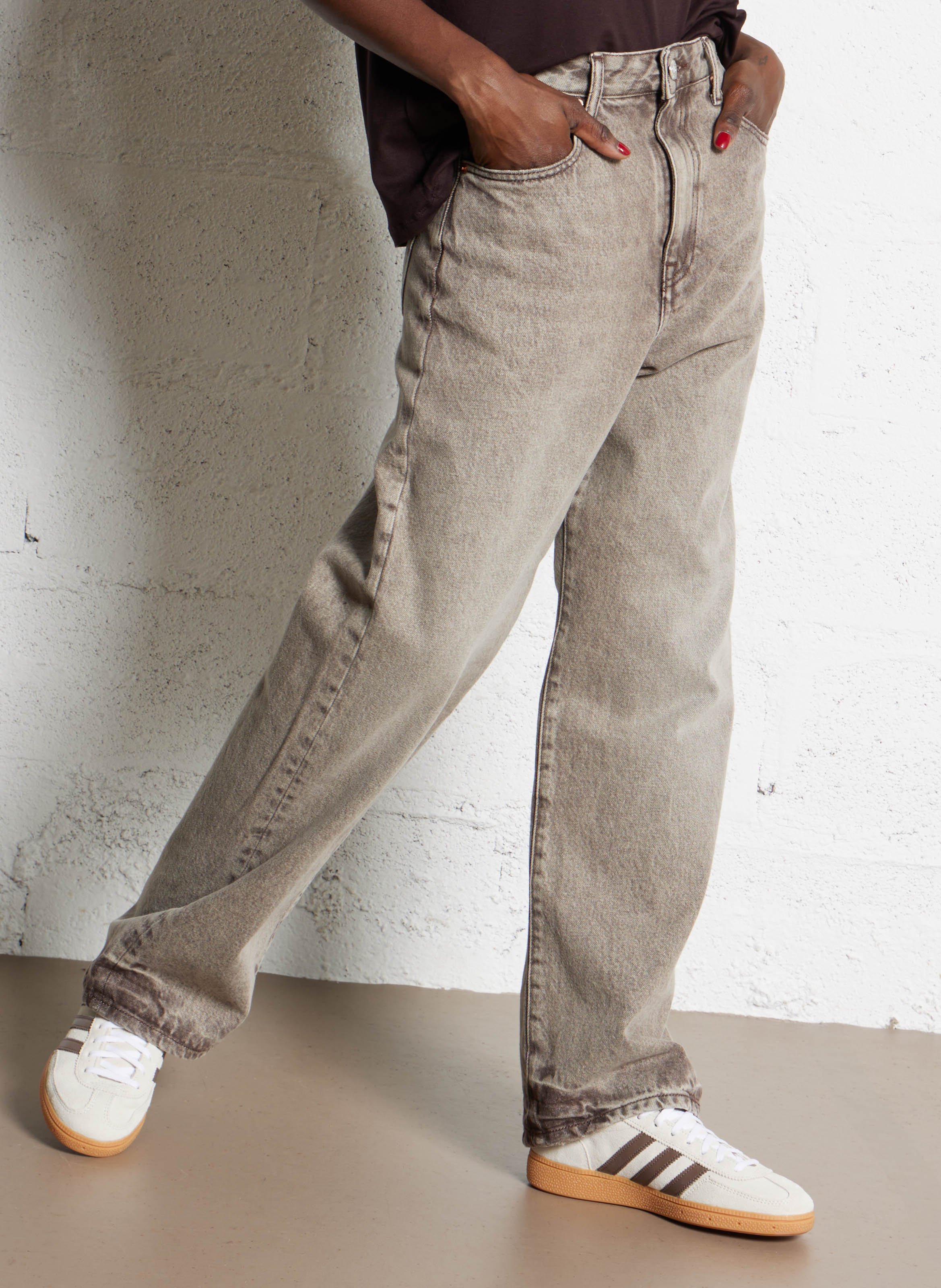 Jean large délavé BELLEROSE Marron