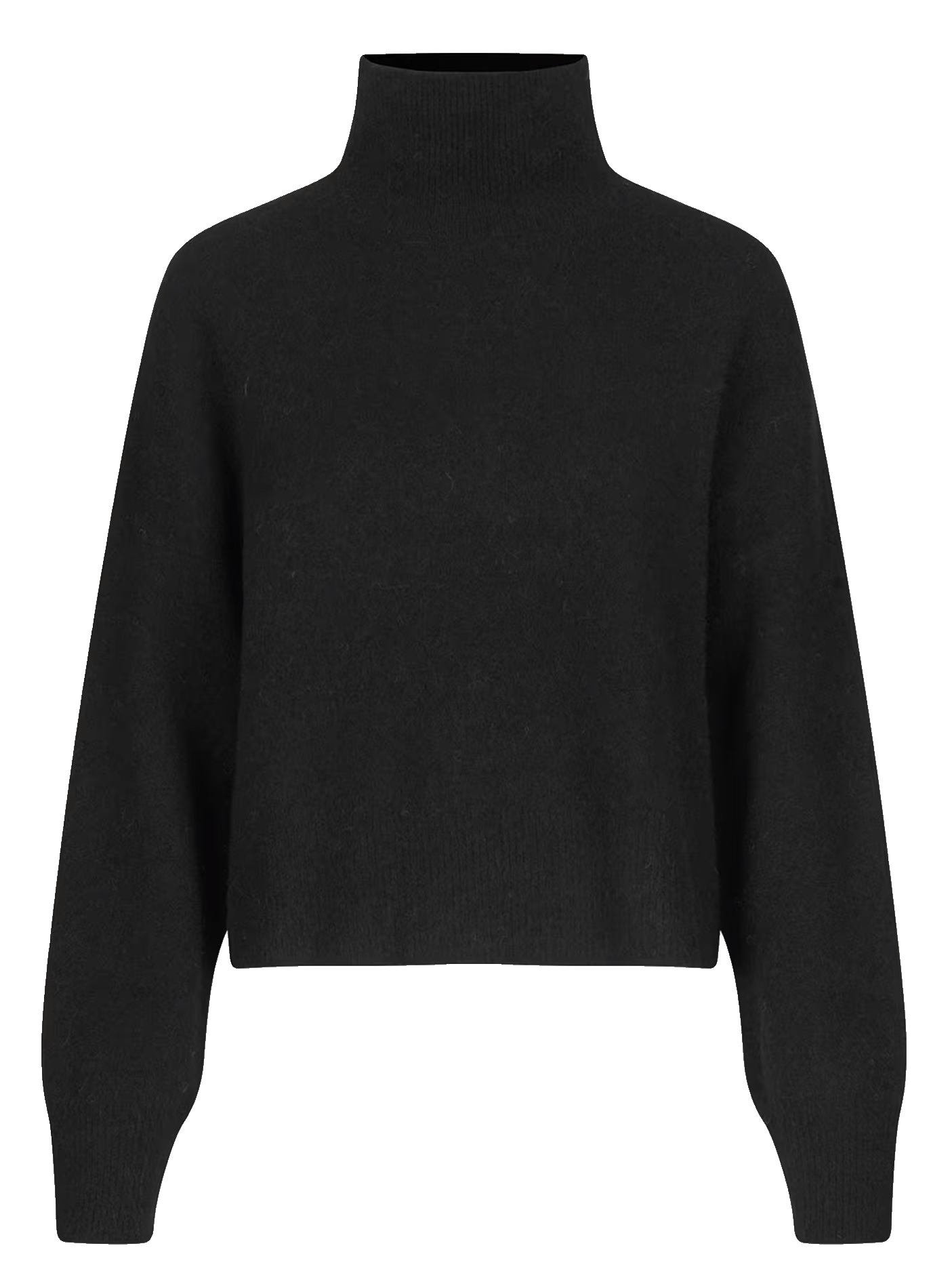 Pull col montant en alpaga et laine mérinos mélangés  SAMSOE SAMSOE Noir