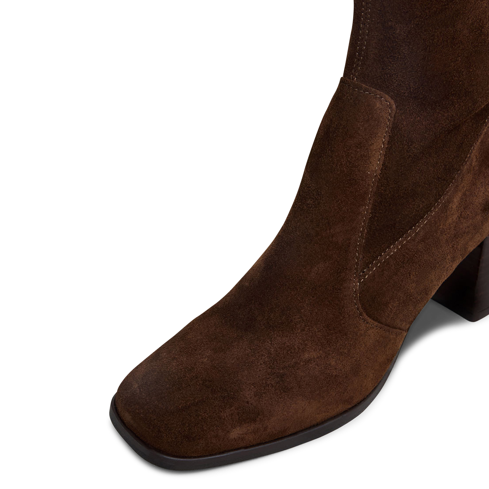 Heeled suede leather mid-calf boots JONAK Brown