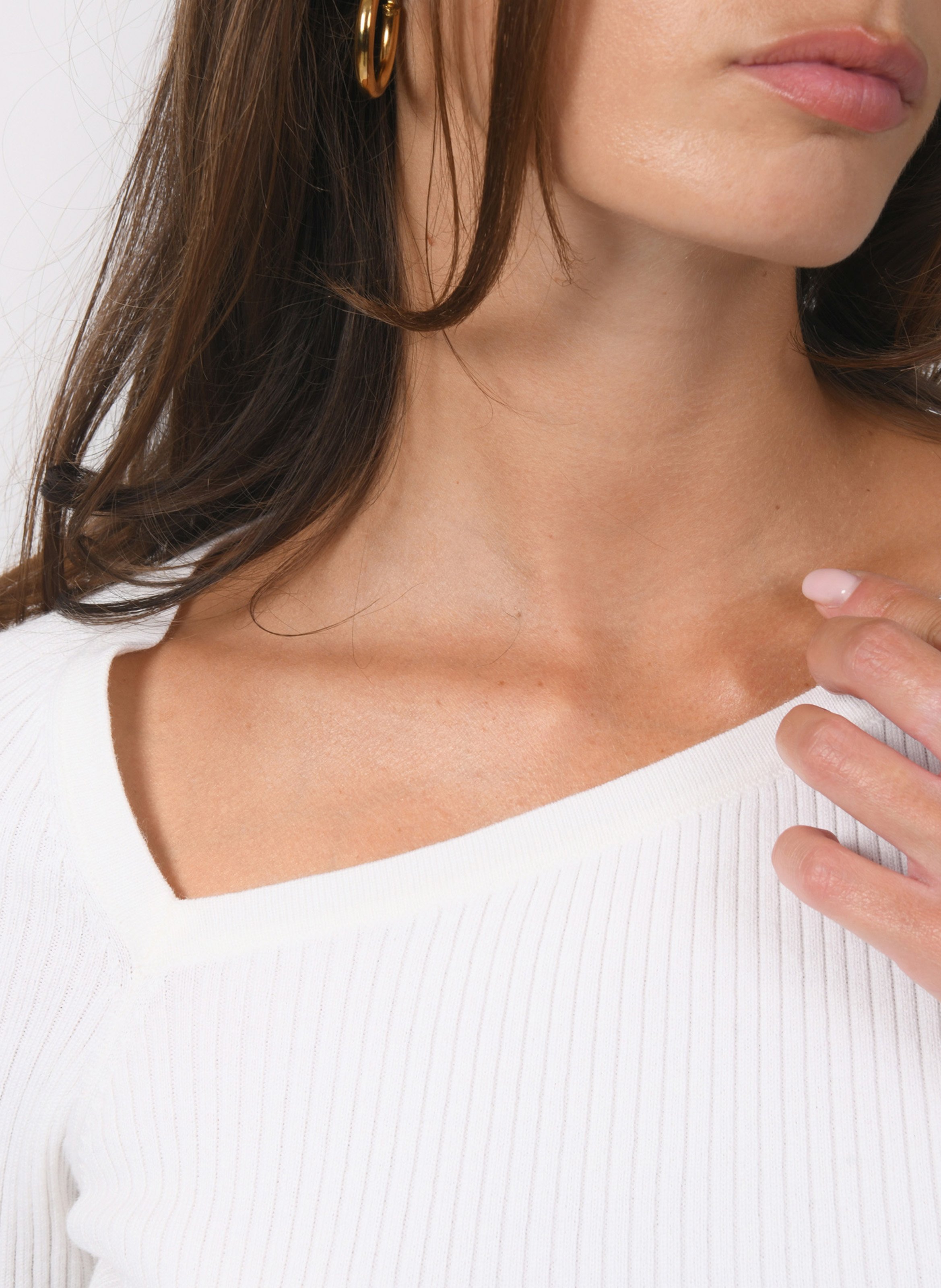 Pullover mit asymmetrischem Kragen KOOKAI Weiss