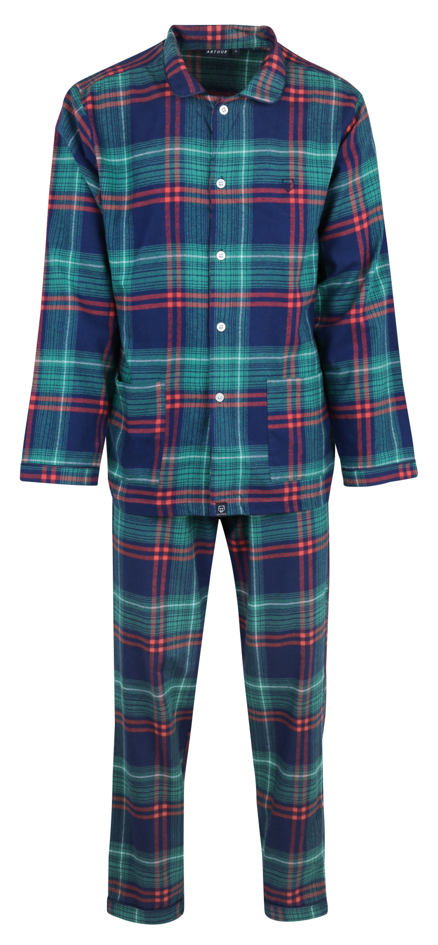 Ensemble de pyjama en coton à carreaux ARTHUR Bleu