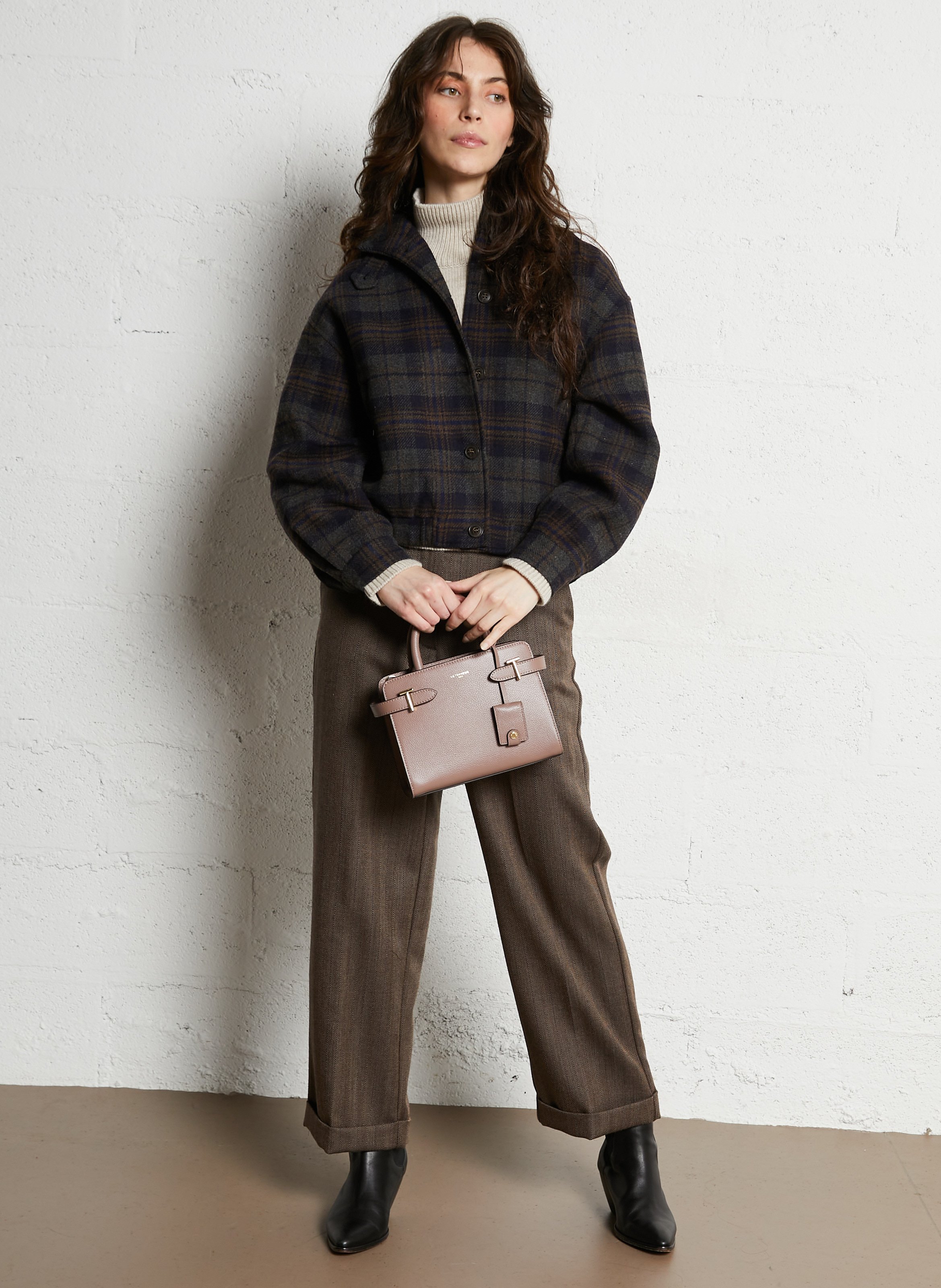 Sac à main en cuir  LE TANNEUR Gris