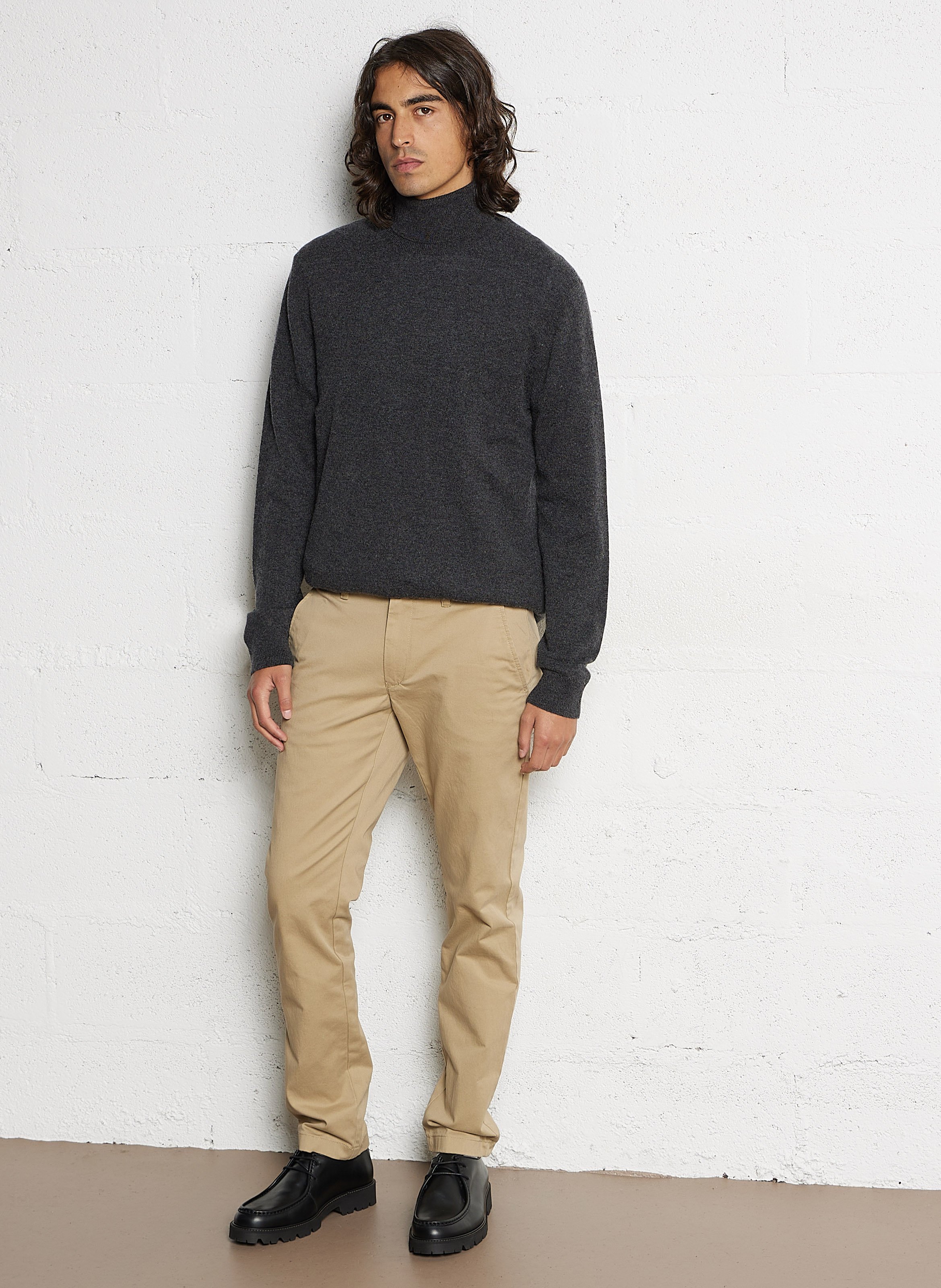 Cashmere straight-cut turtleneck sweater AU PRINTEMPS PARIS Grey