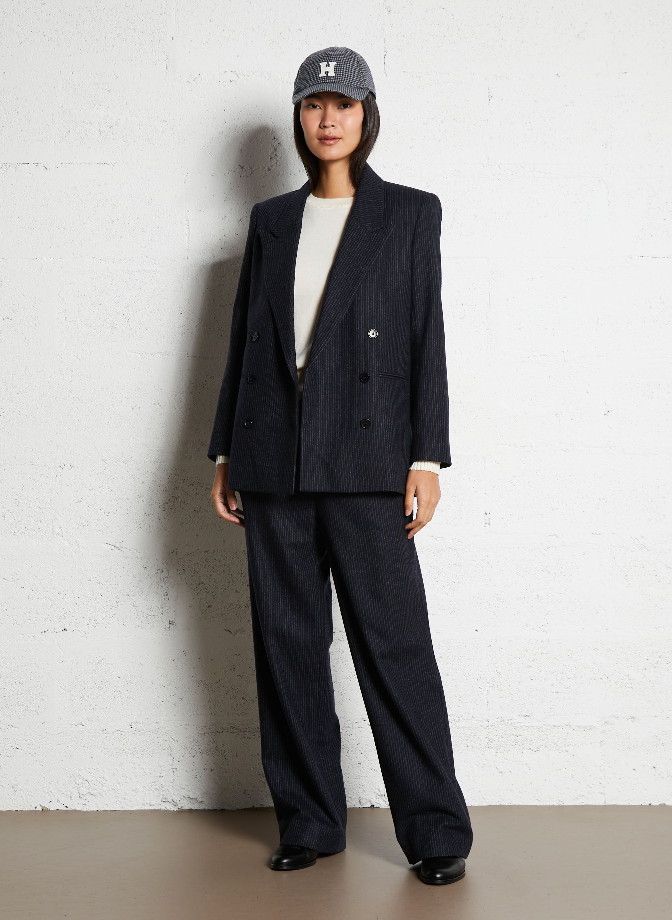 Veste de blazer droite col tailleur BELLEPIECE Bleu