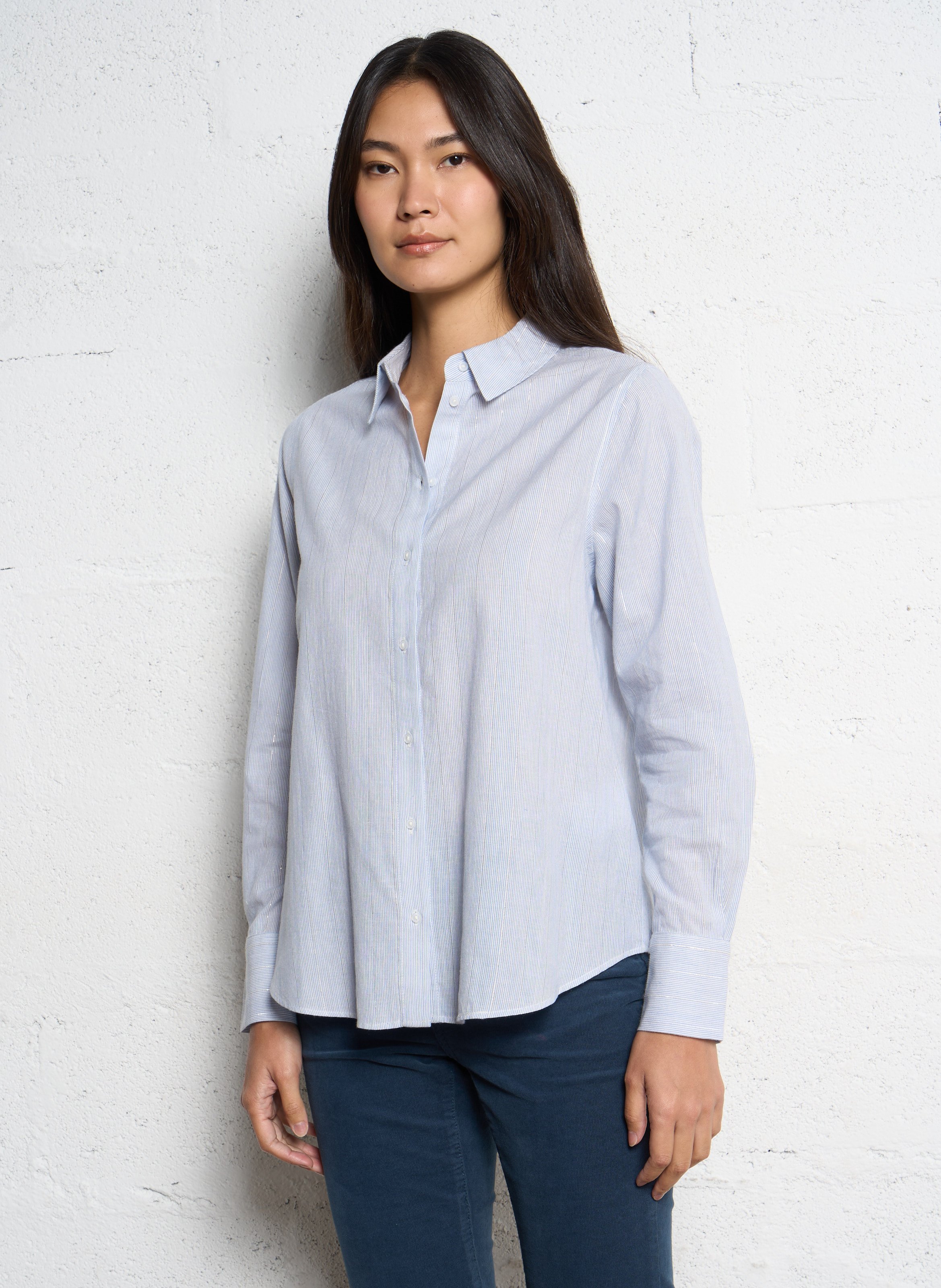 Chemise col classique à rayures SUD EXPRESS Bleu