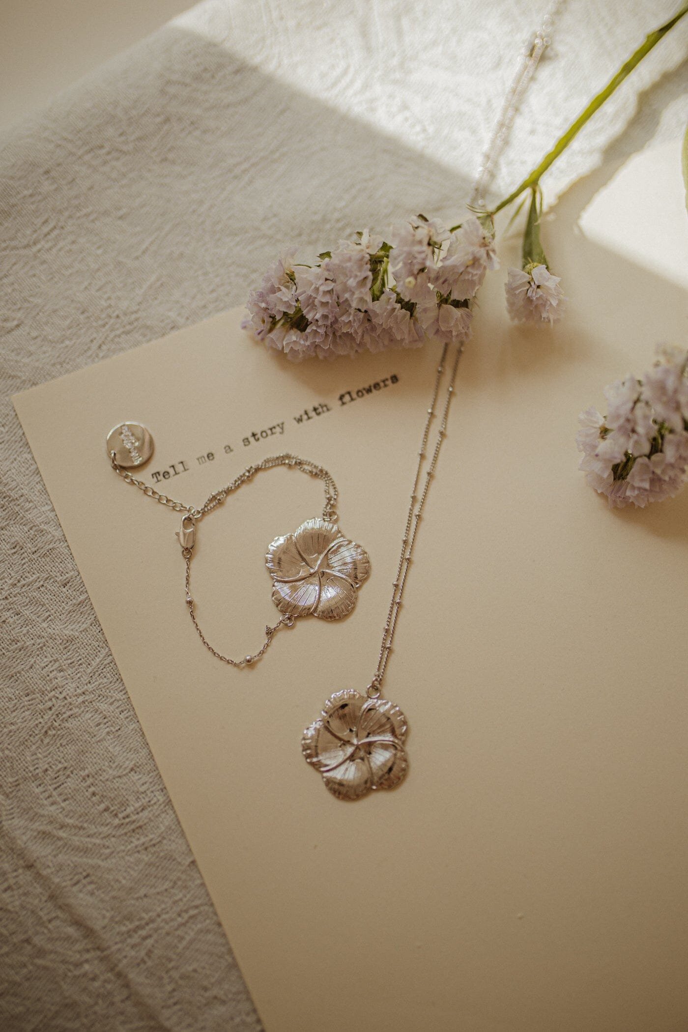 THÉIA - silver-plated flower necklace Silver