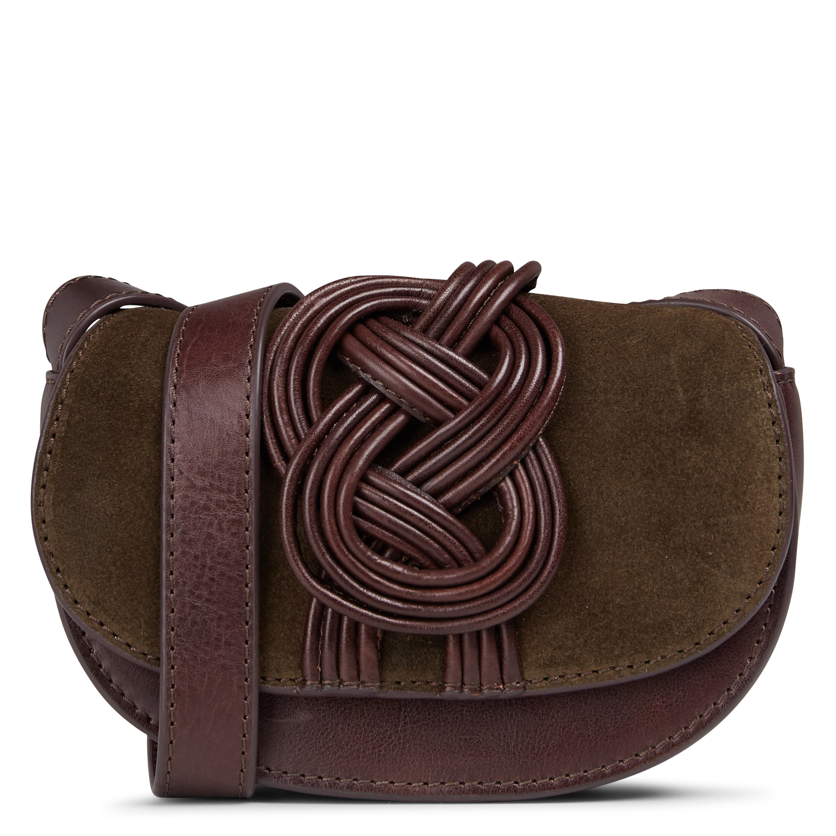 Sac bandoulière en cuir MAISON 123 Marron