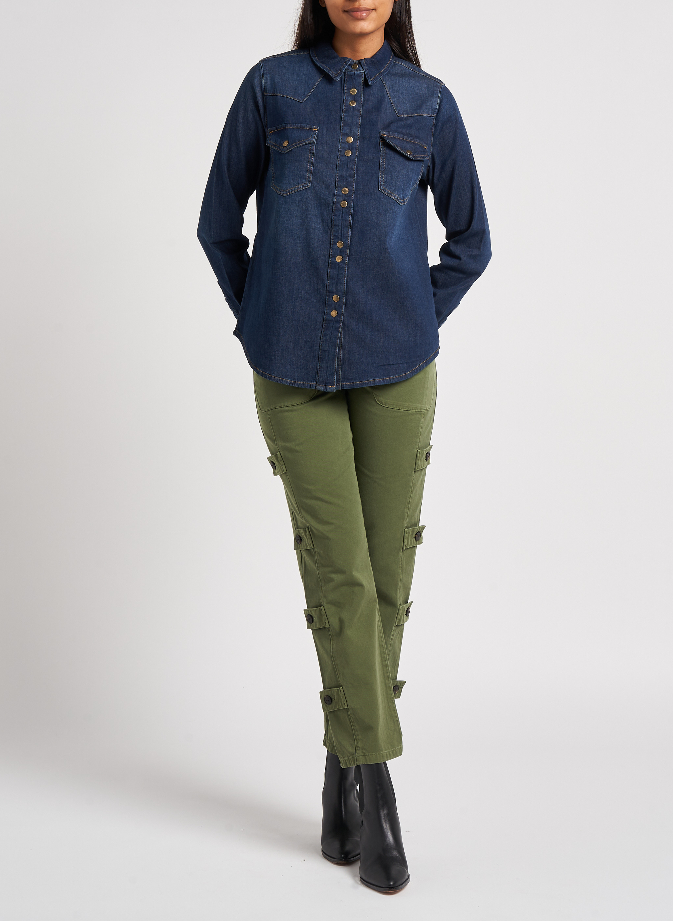 Rechte, katoenen broek PINKO Kaki