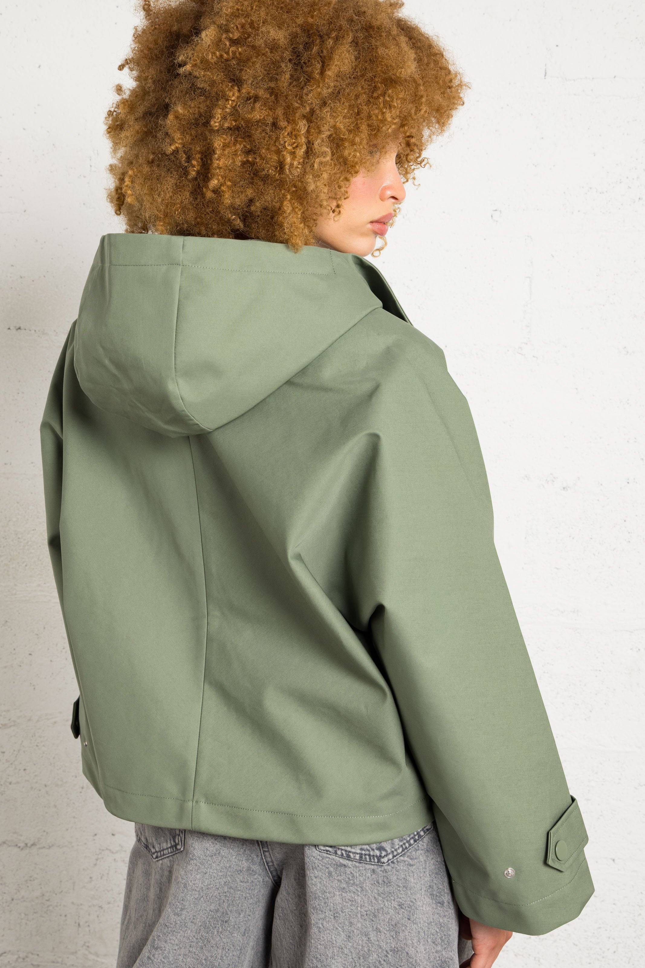 Jacke aus Baumwoll-Mix mit Stehkragen BELLEROSE Grun