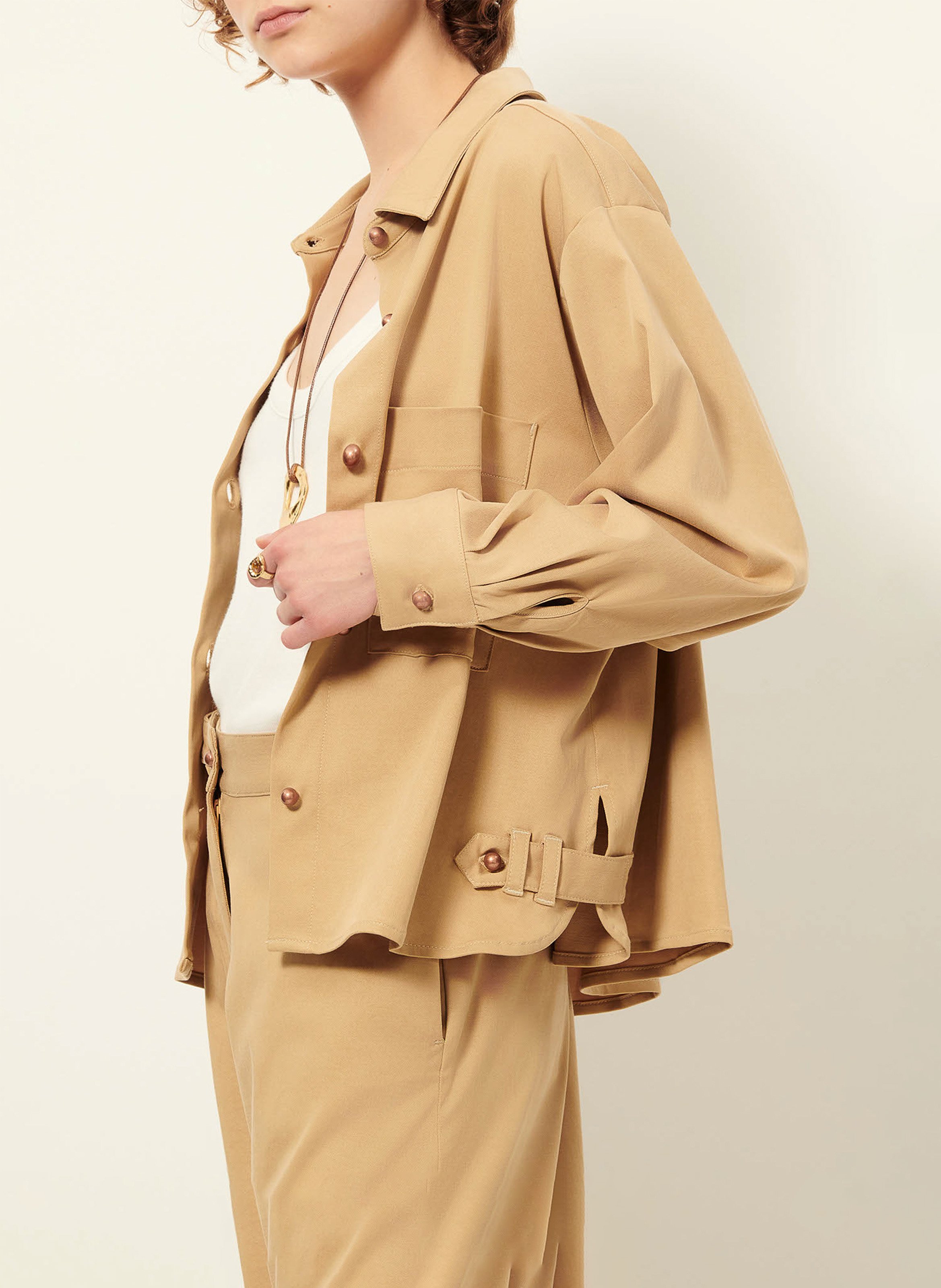 Straight-cut jacket with classic collar SESSUN Beige