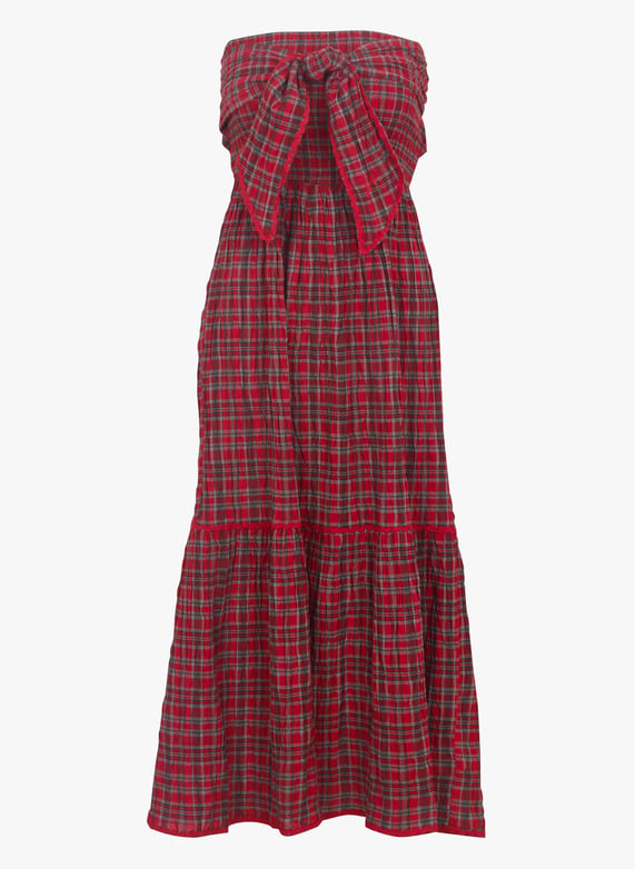 damson madder red check dress Damson Madder - Lilo Mini Dress - Magenta Check