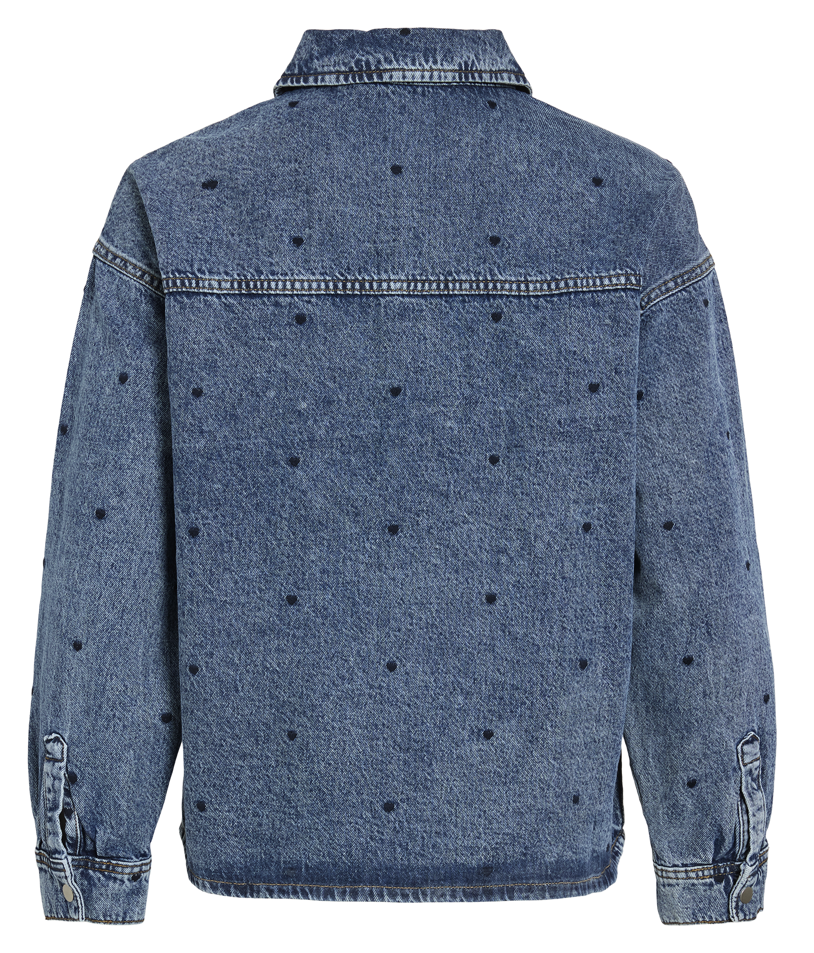 Chemise droite col classique en coton mélangé VILA Bleu