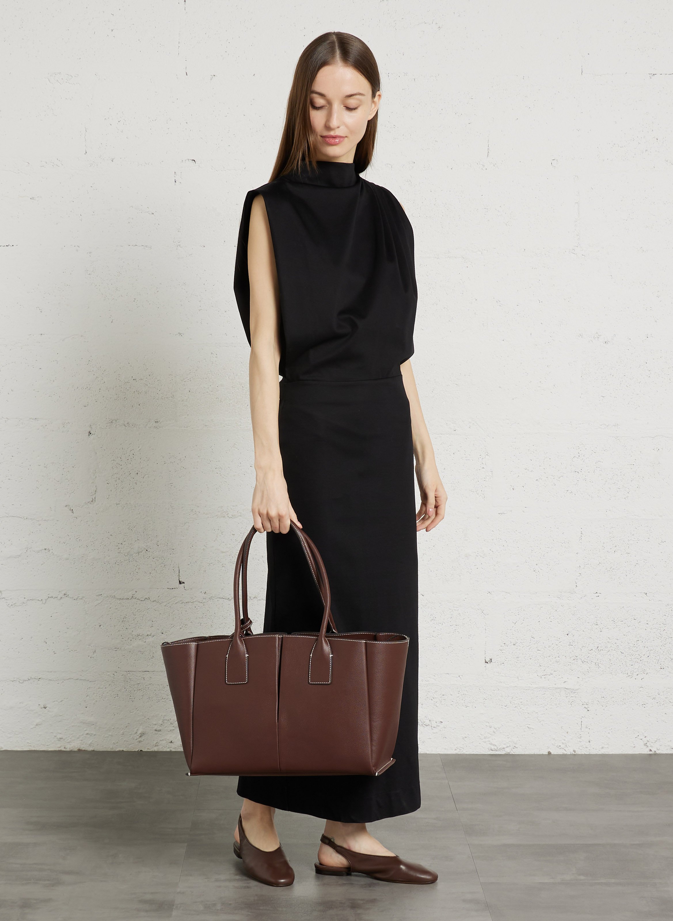 Sac cabas en cuir LE TANNEUR Marron