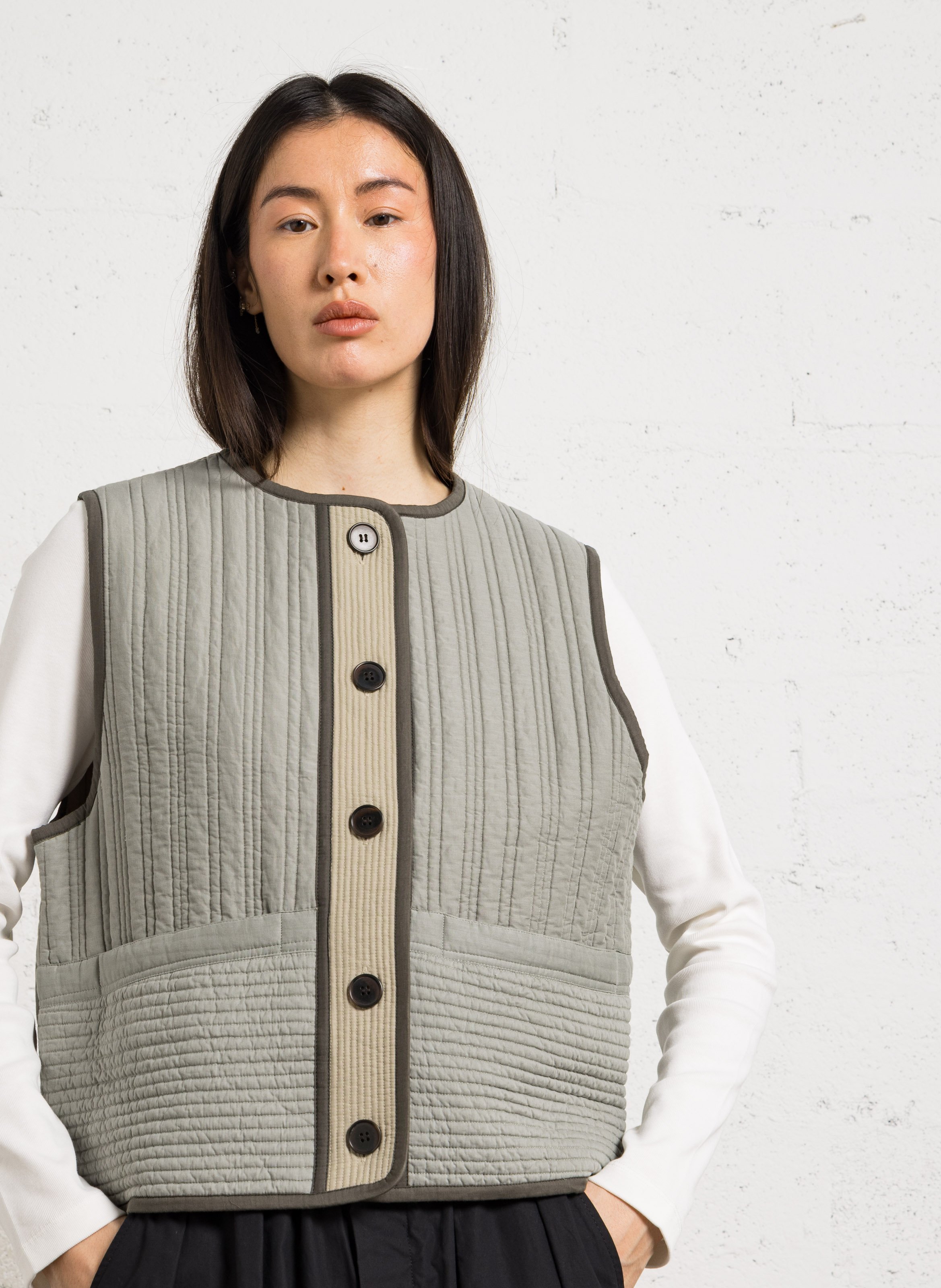 Jacke mit rundem Kragen SOEUR Grun