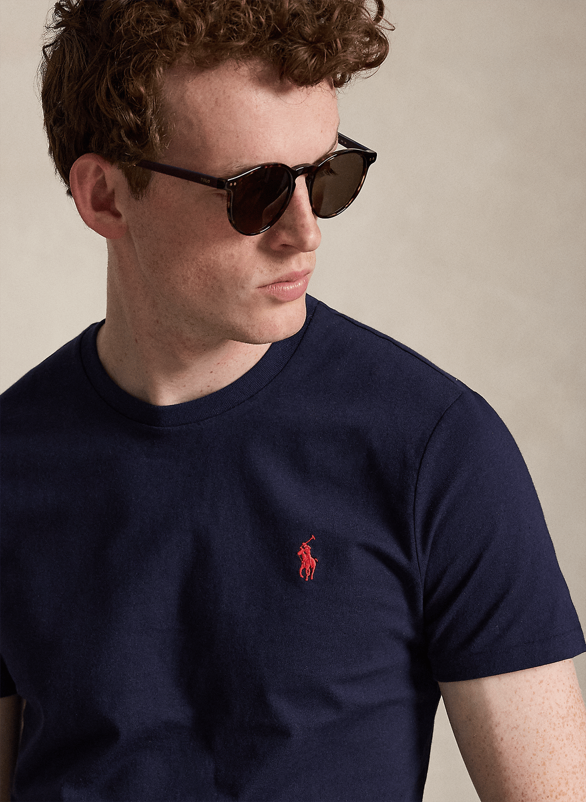 Tee-shirt col rond slim-fit en coton POLO RALPH LAUREN Bleu