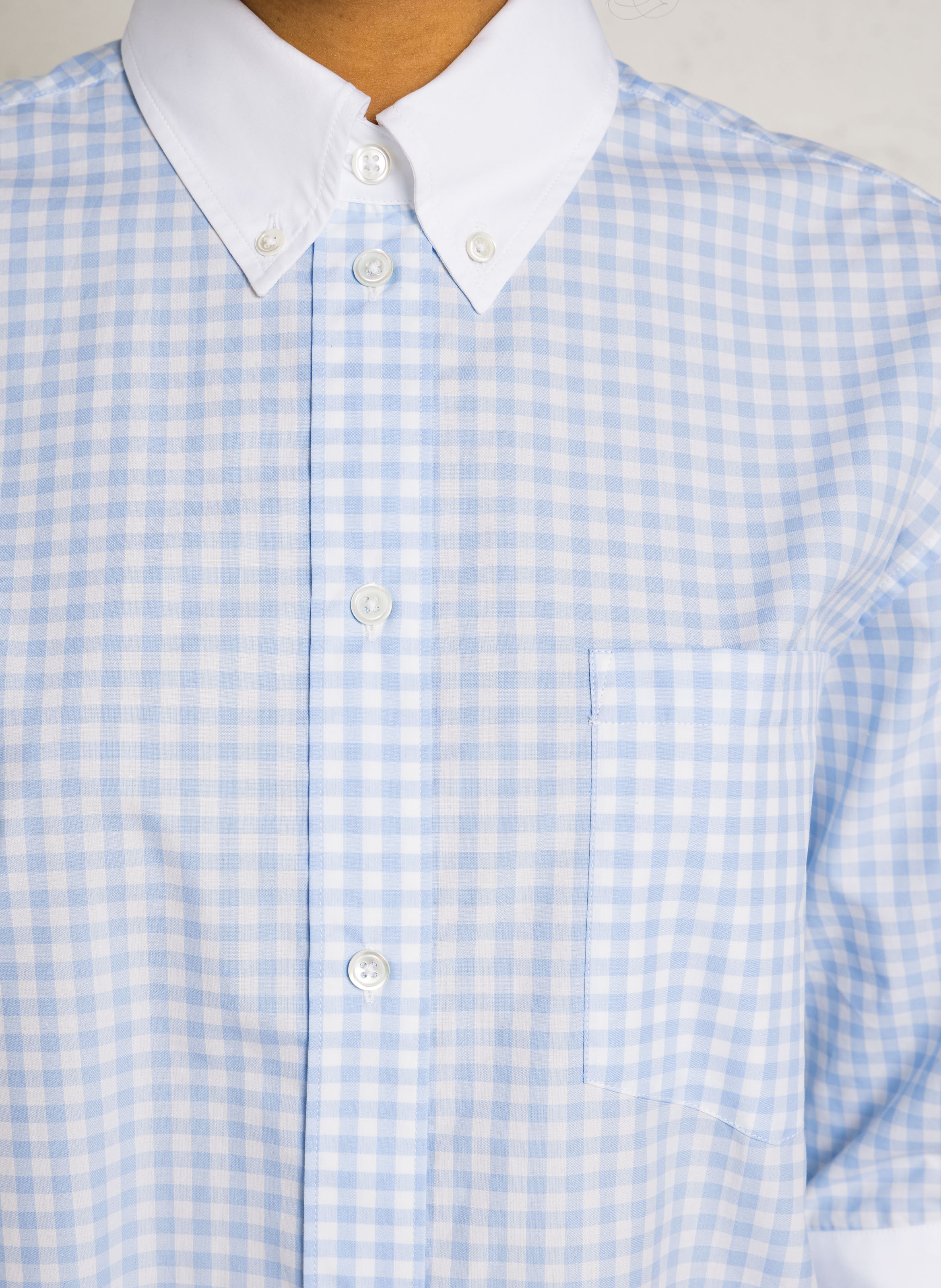 Oversized printed cotton shirt with classic collar LAURENCE BRAS Blue