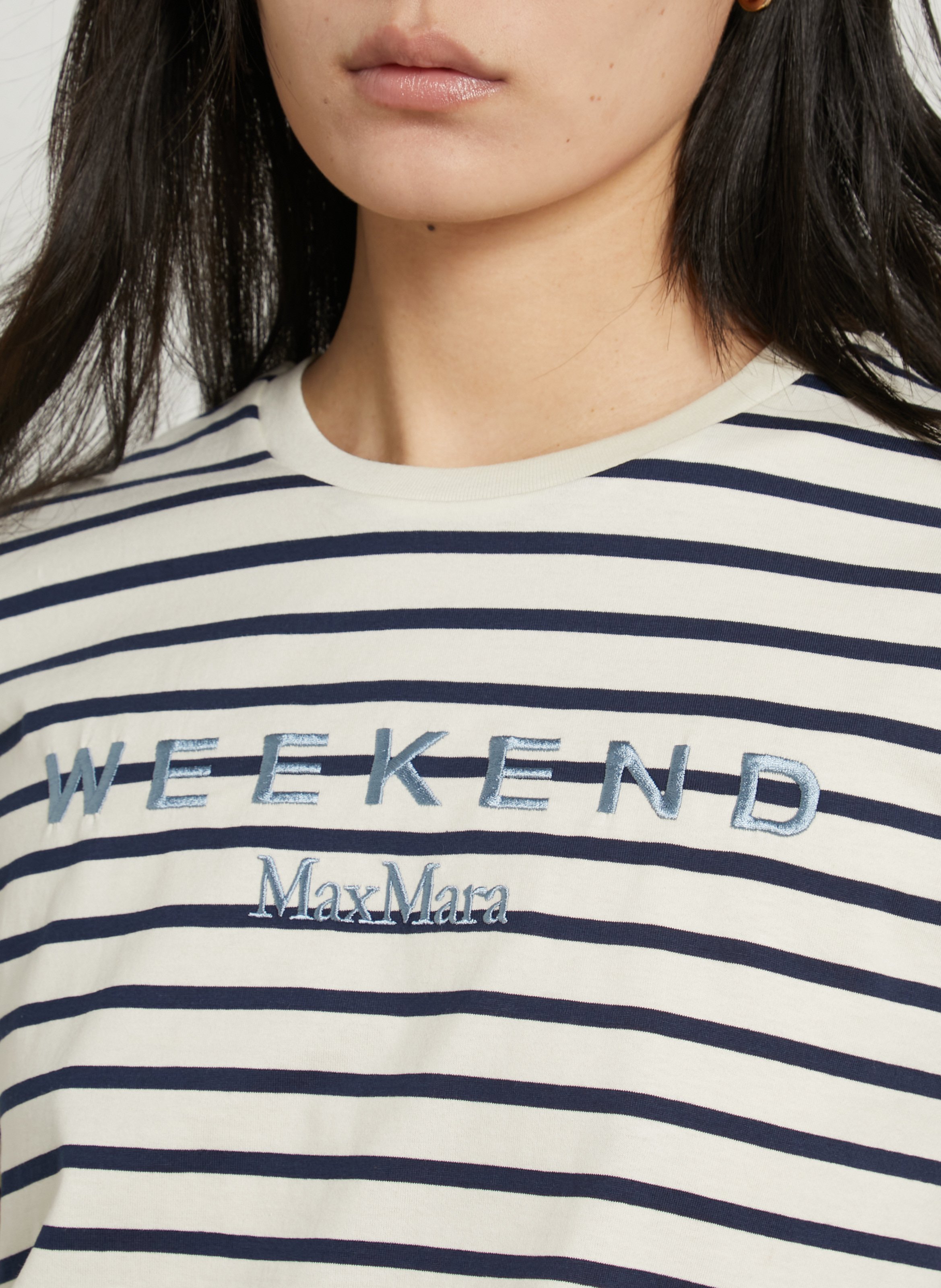 Baumwoll-Pullover mit Rundhalsausschnitt MAX MARA WEEK END Blau
