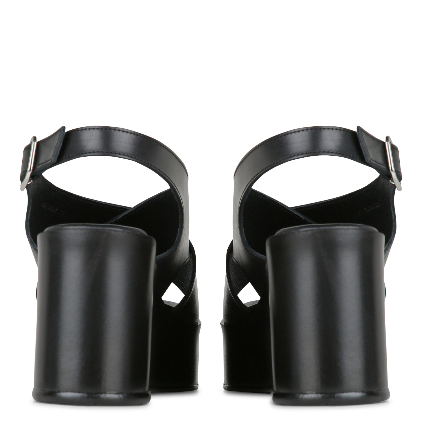 Sandales compensées en cuir MELLOW YELLOW Noir