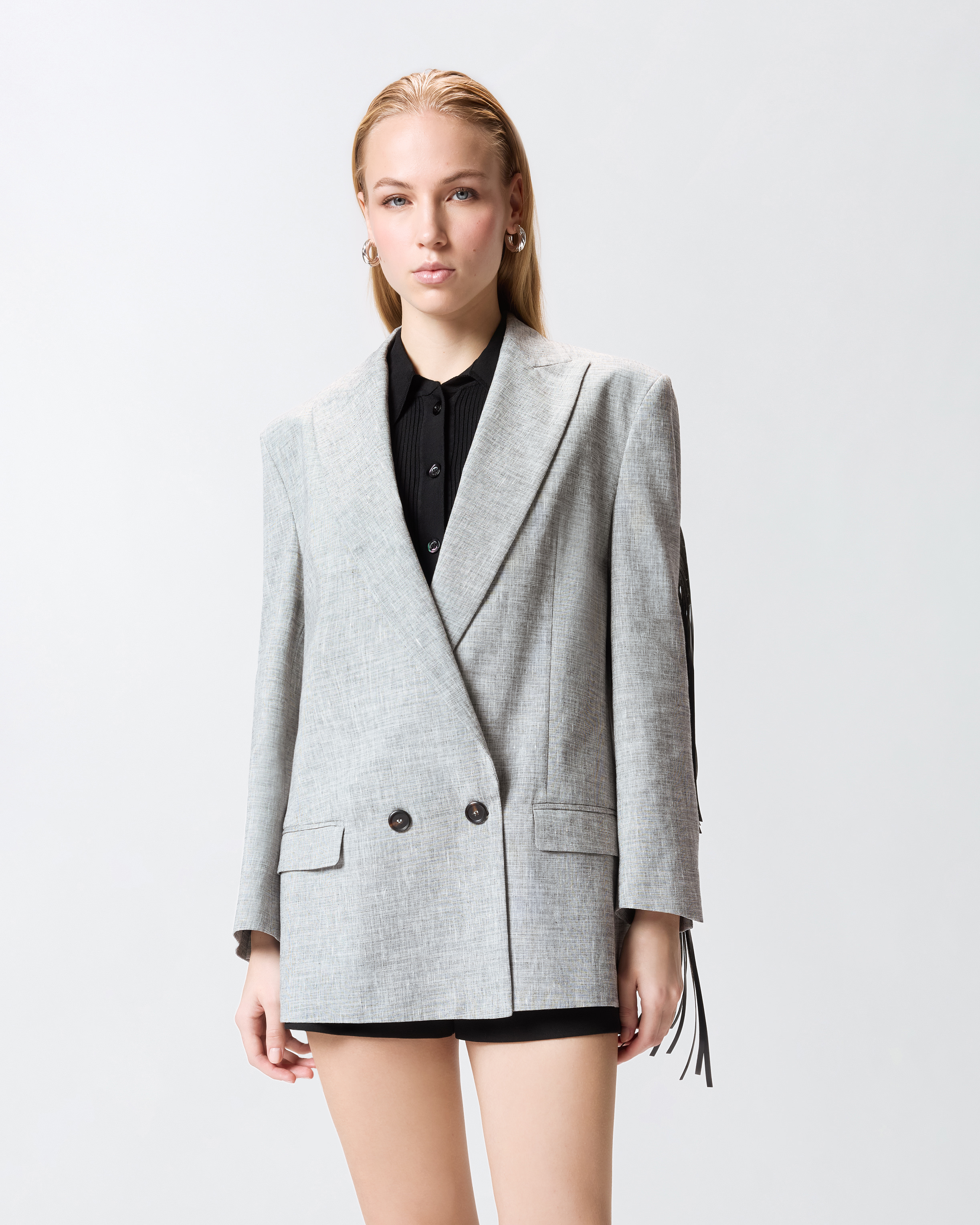 Veste croisée à franges PINKO Multicolore