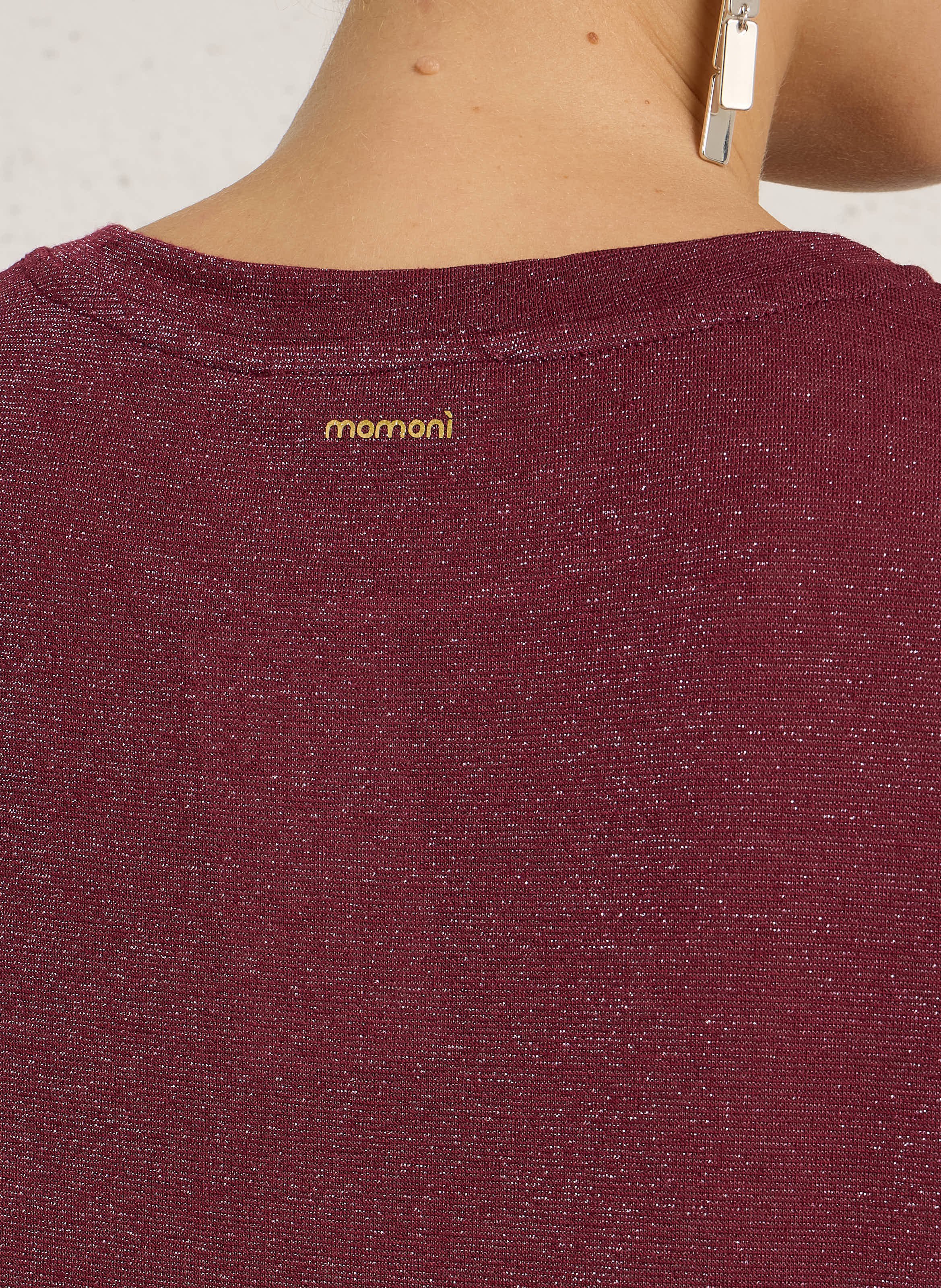 Tee-shirt ample col rond métallisé  MOMONI Doré