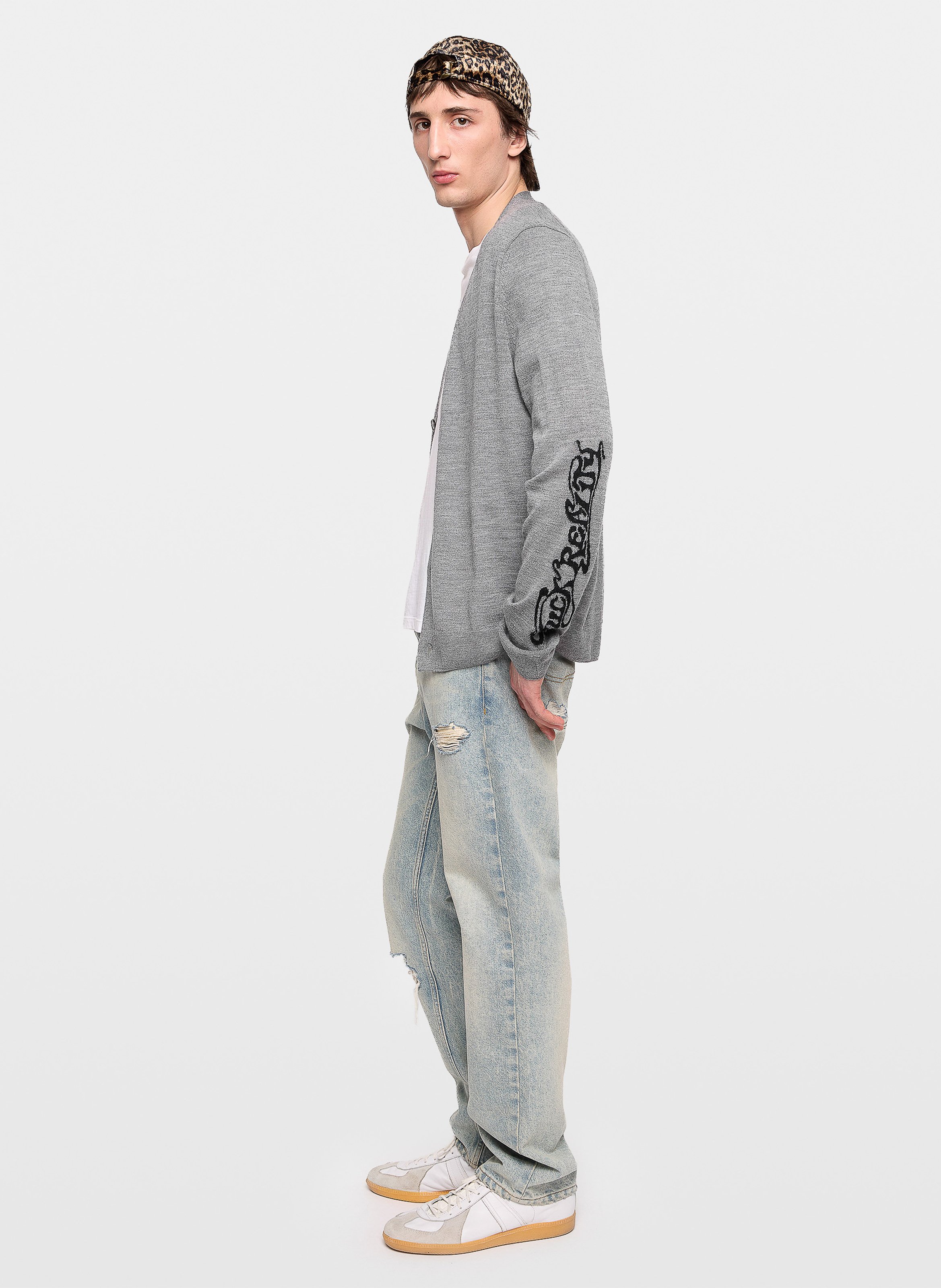 Jacquard wool merino V-neck straight vest ZADIG&VOLTAIRE Grey