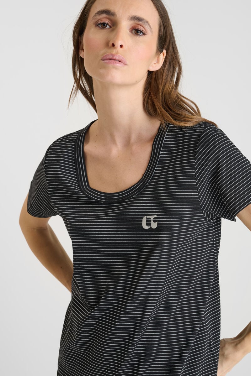 Tommy Badge T-shirt LE TEMPS DES CERISES Black