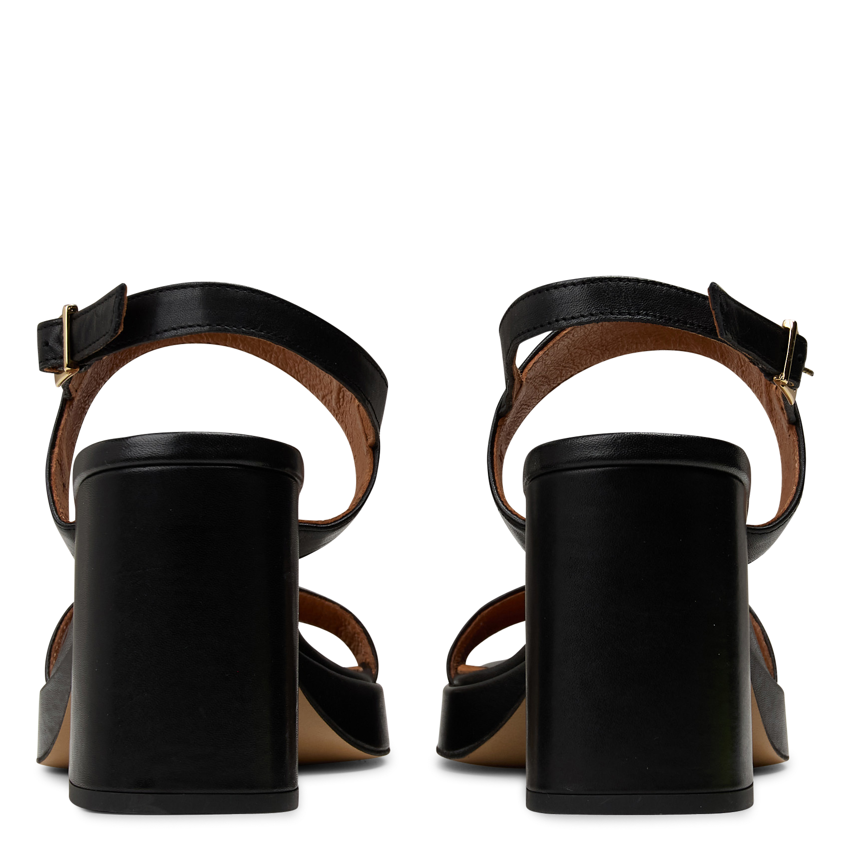 Sandales à talon en cuir LA FEE MARABOUTEE Noir