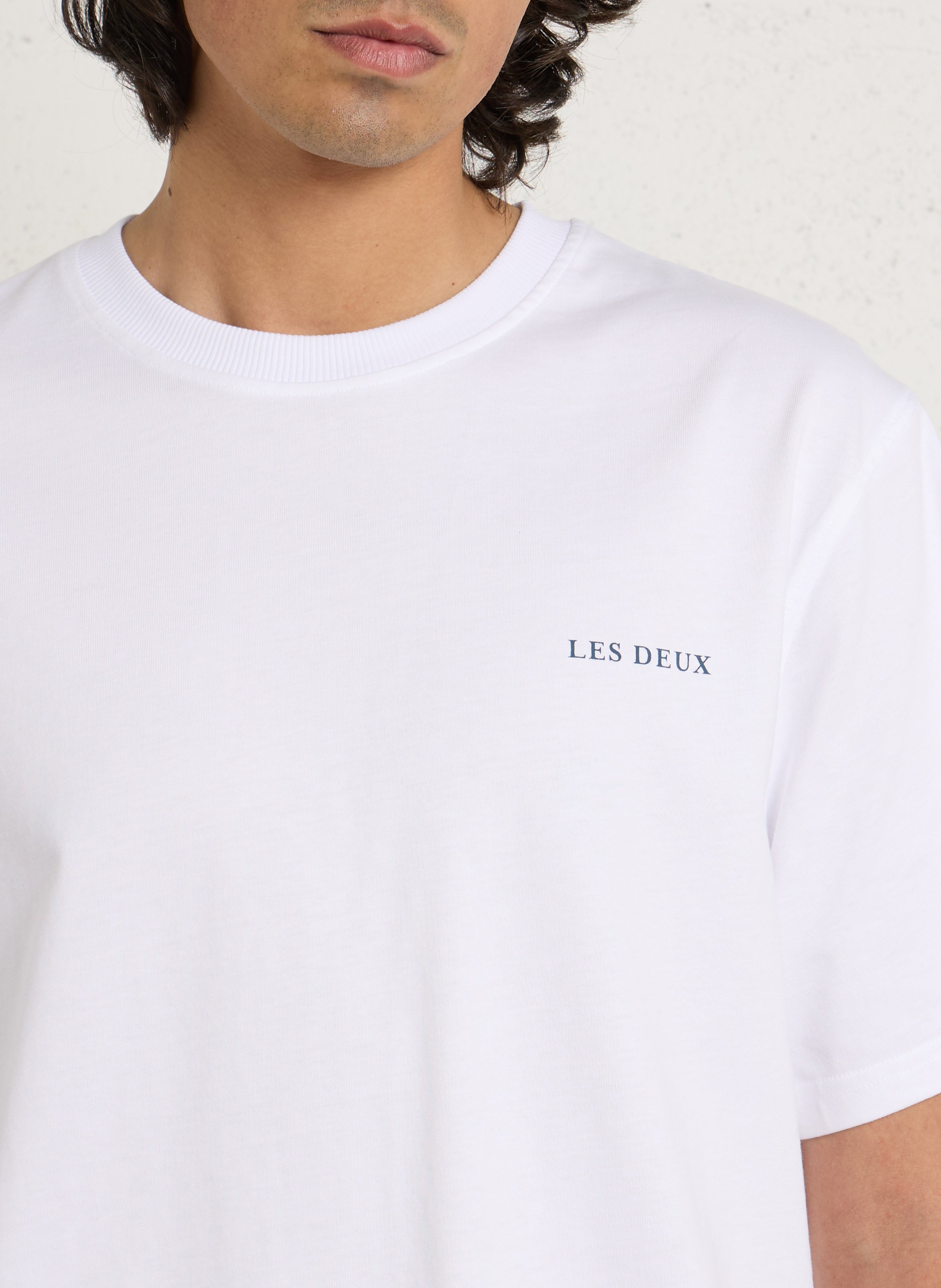 Rundhals-T-Shirt aus Bio-Baumwolle LES DEUX Weiss