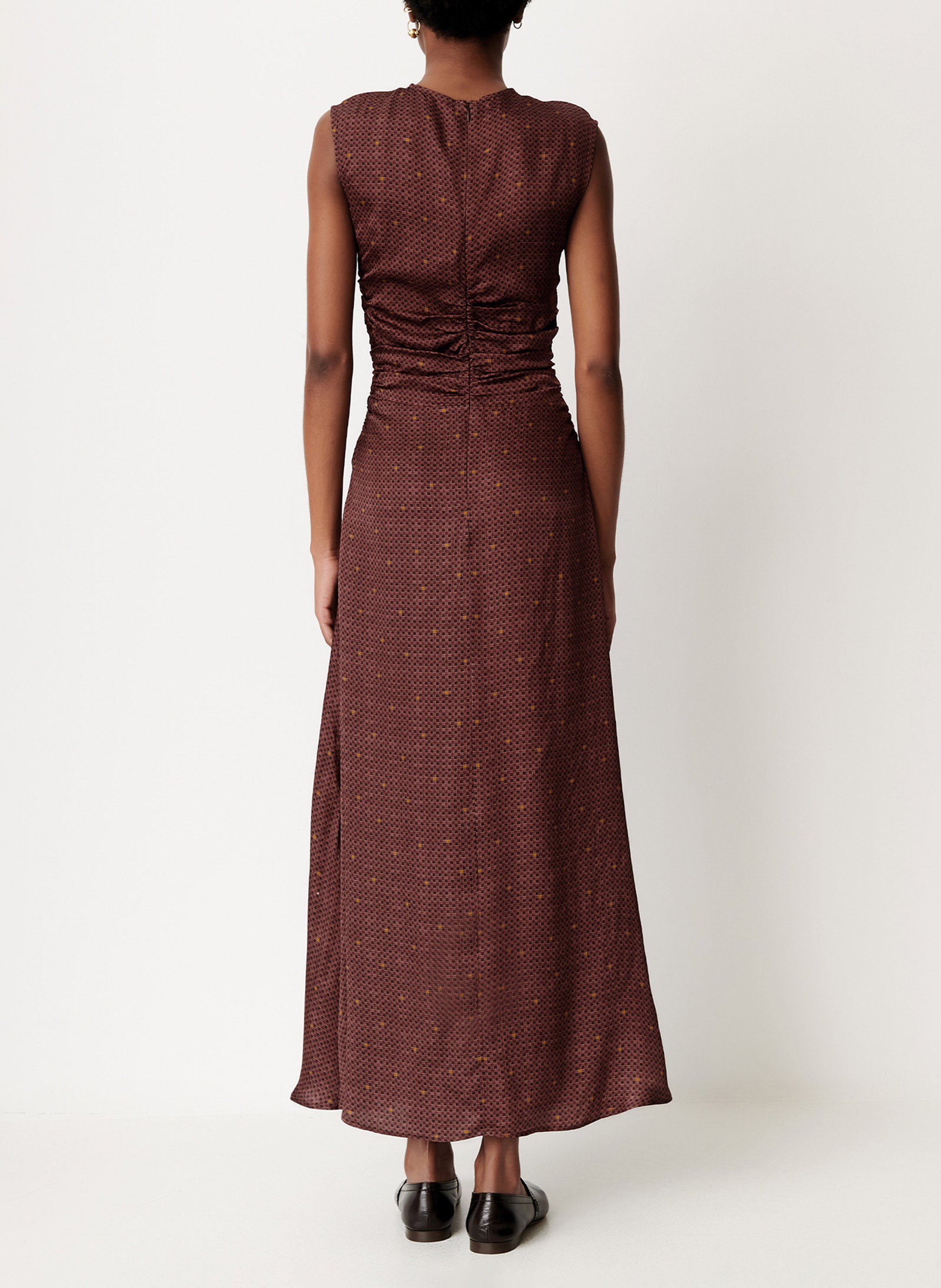 Robe longue col rond SESSUN Marron