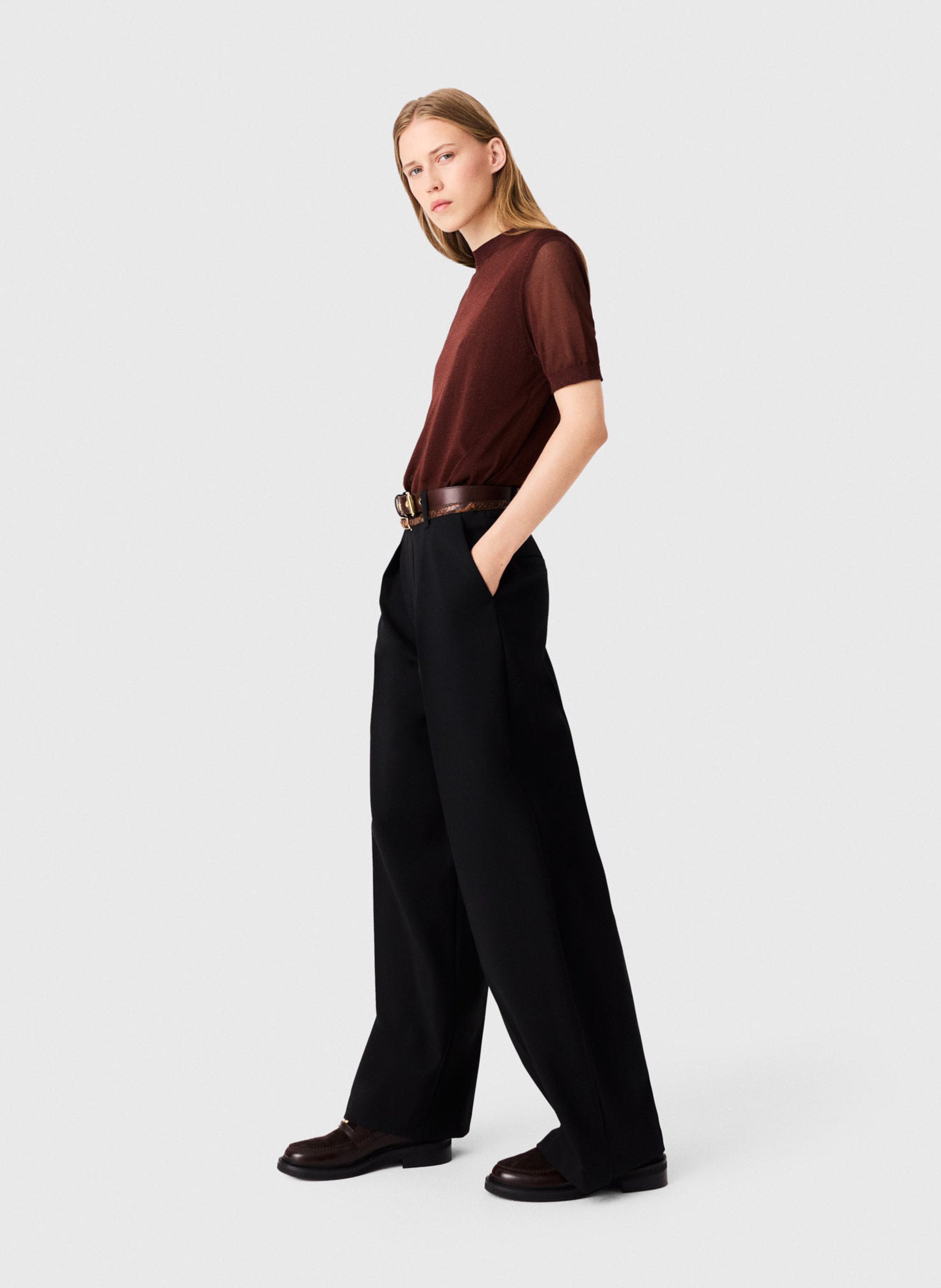 Pantalon palazzo  MAJE Noir
