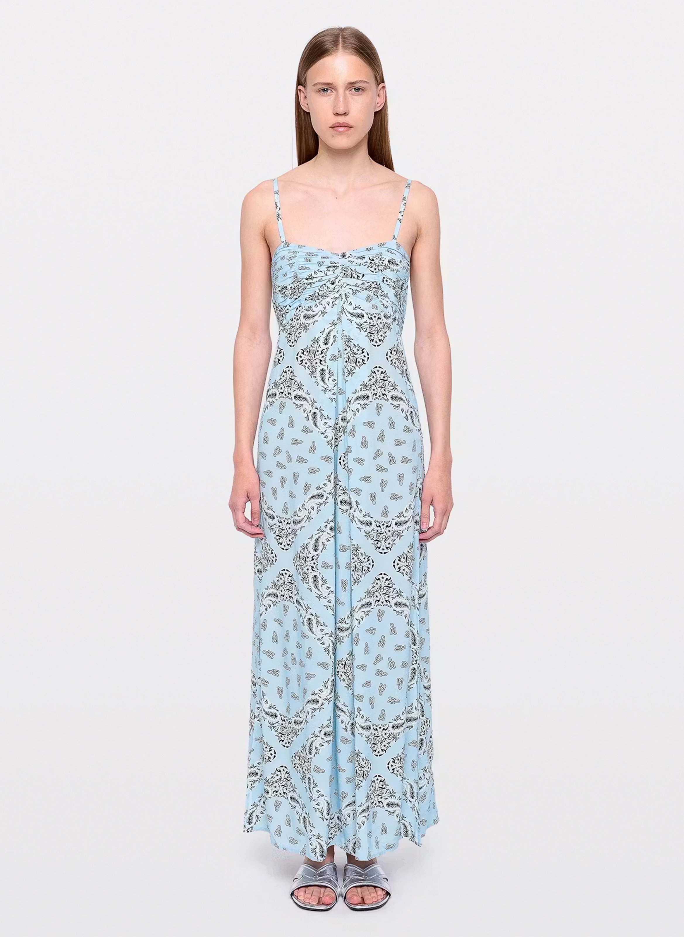 Robe longue col V imprimée ZADIG&VOLTAIRE Bleu