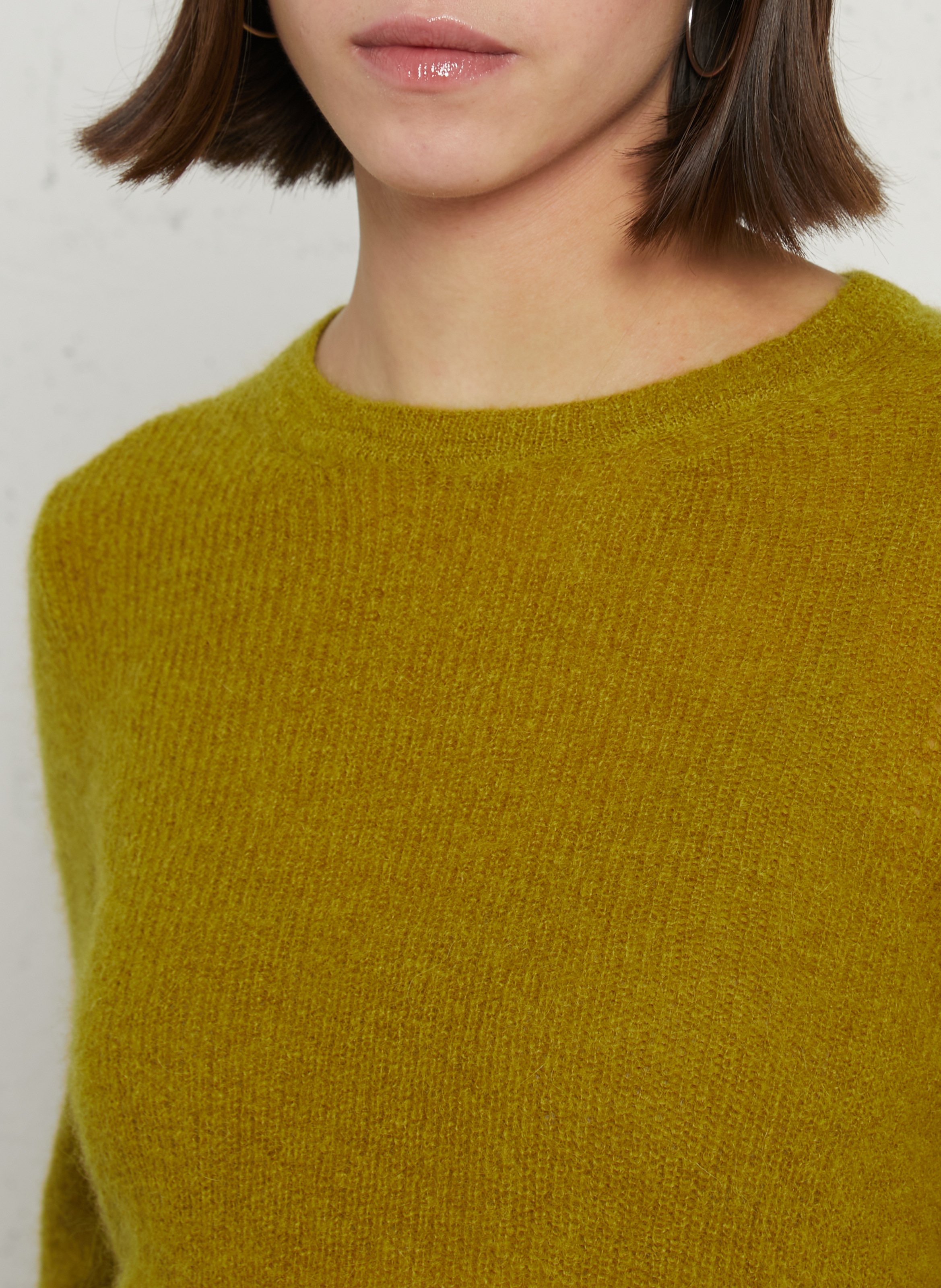Oversize round-neck knit sweater DES PETITS HAUTS Green
