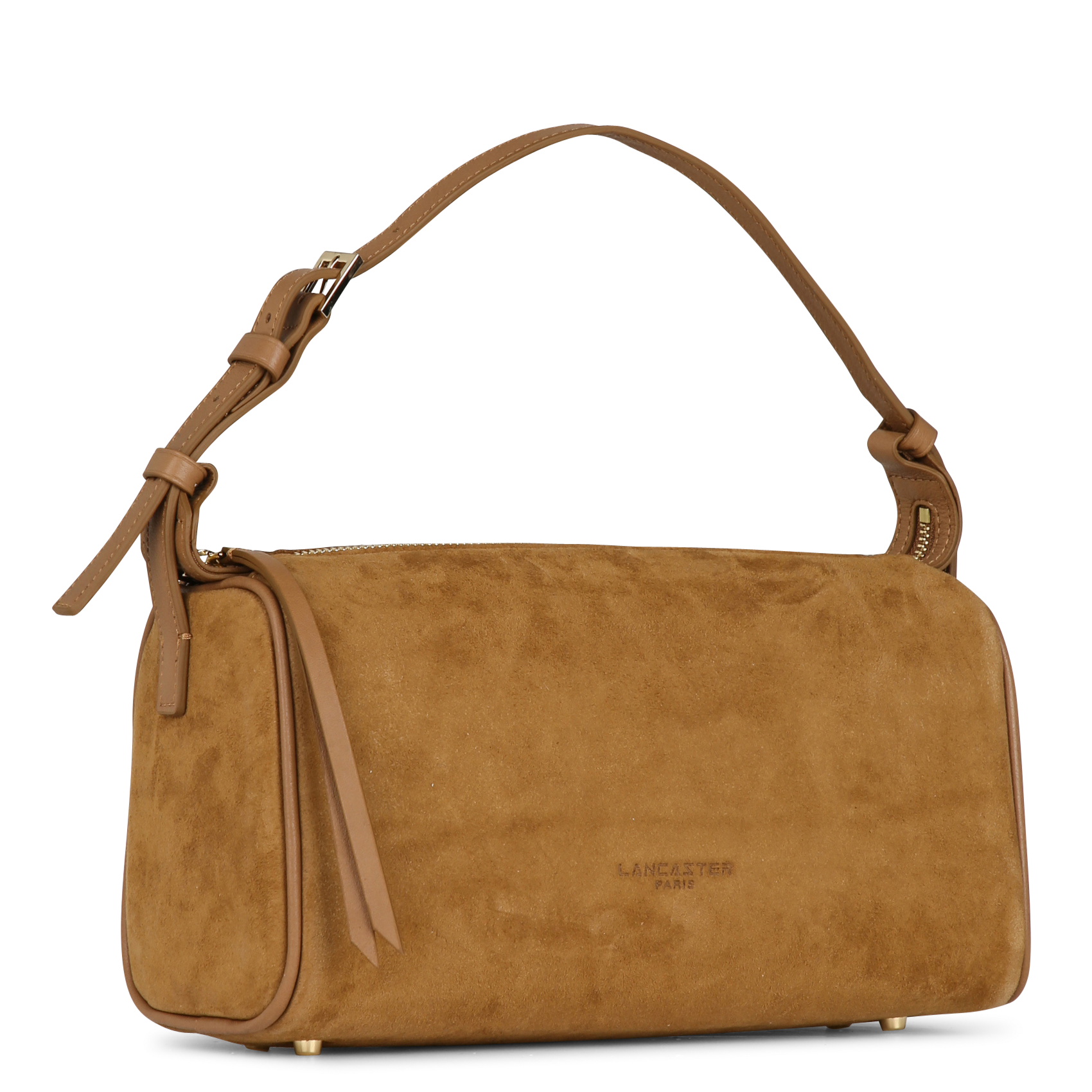 Suede leather shoulder bag LANCASTER PARIS Brown