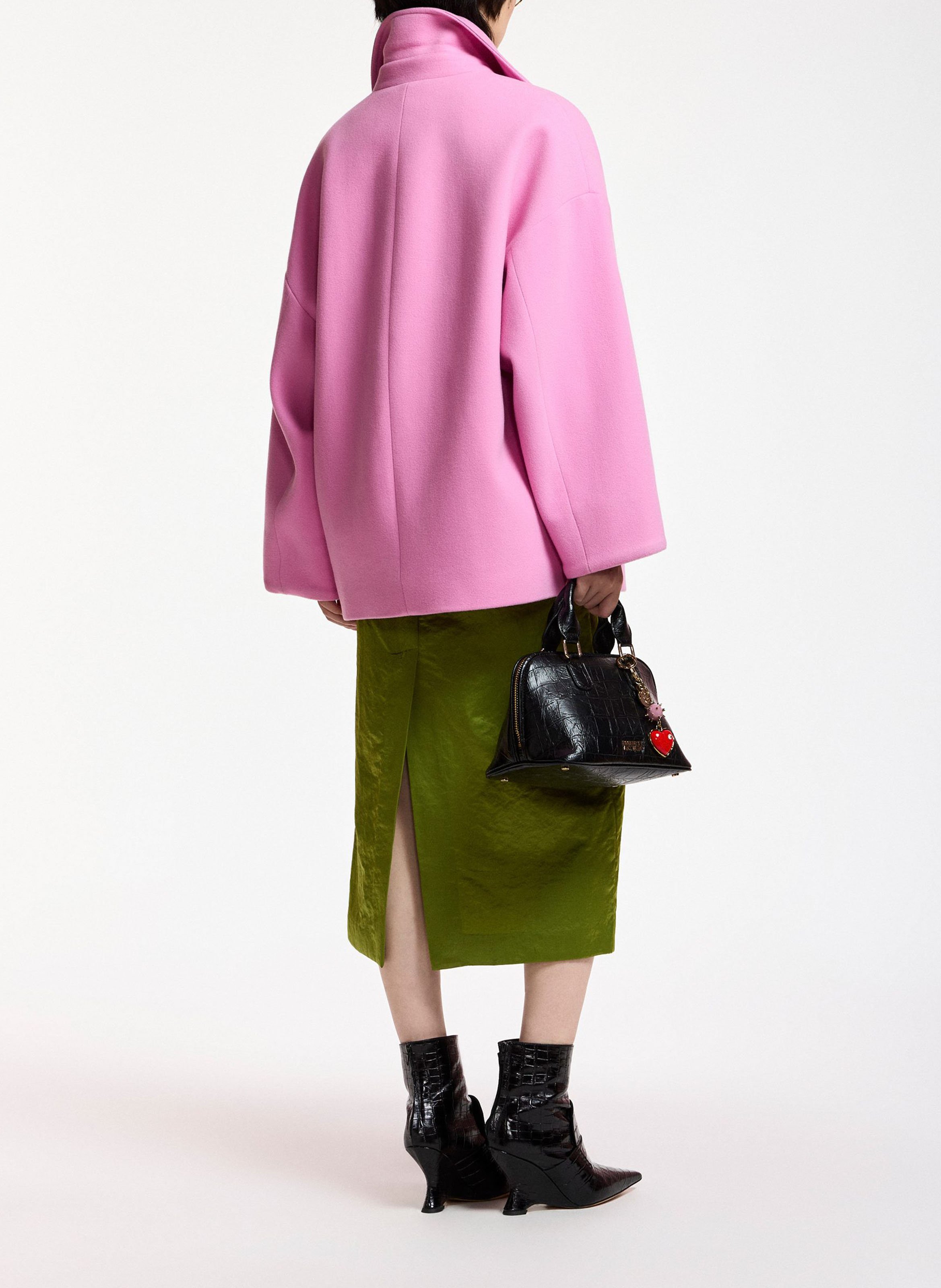 Wool tailored collar coat ESSENTIEL ANTWERP Pink