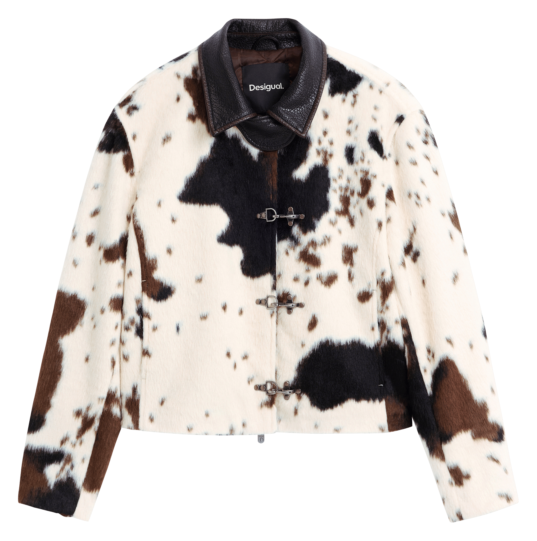 Veste droite en fourrure synthétiqu DESIGUAL Blanc