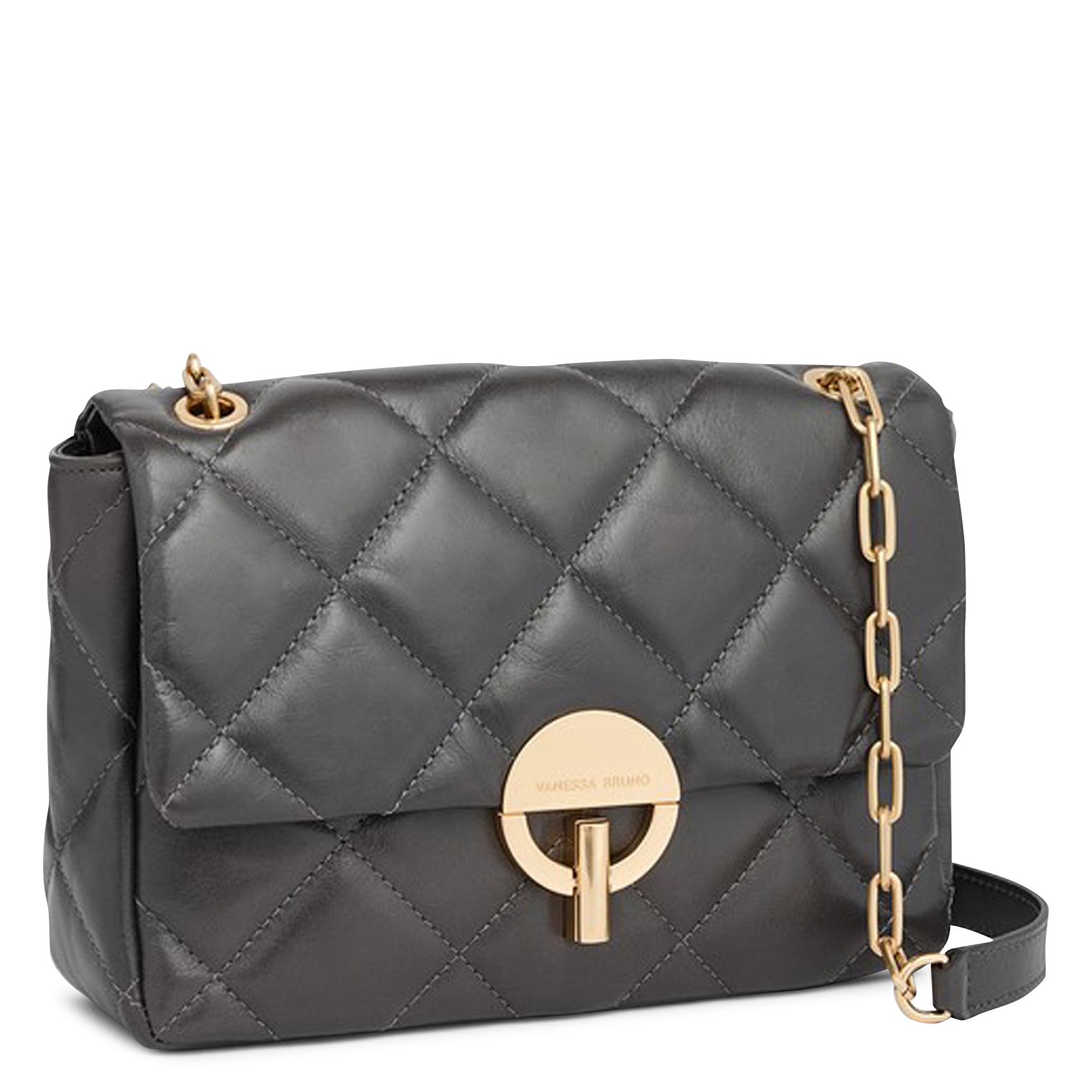 Sac bandoulière en cuir | Gris VANESSA BRUNO Femme