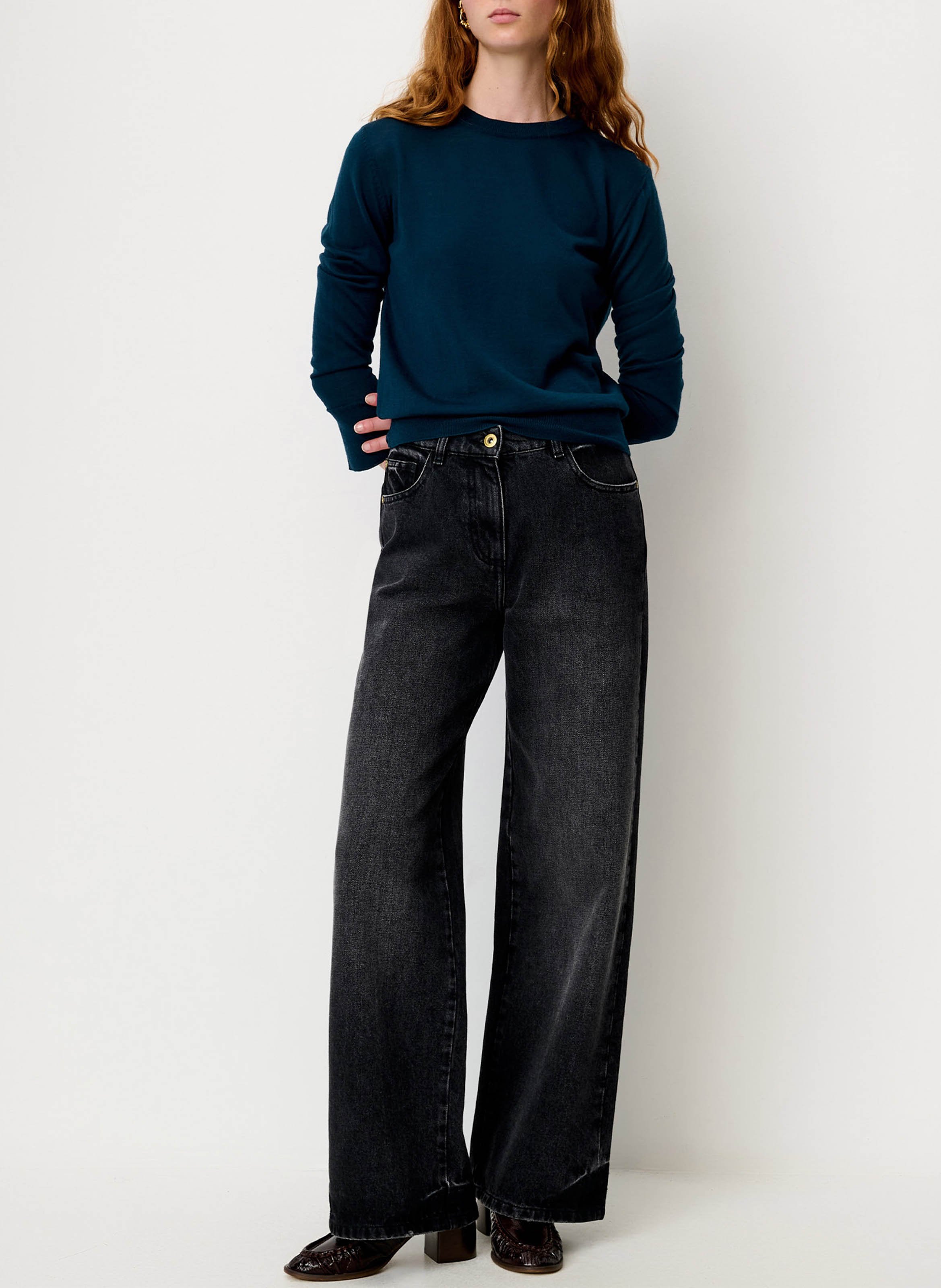 Abidjan wool round-neck sweater SESSUN Blue