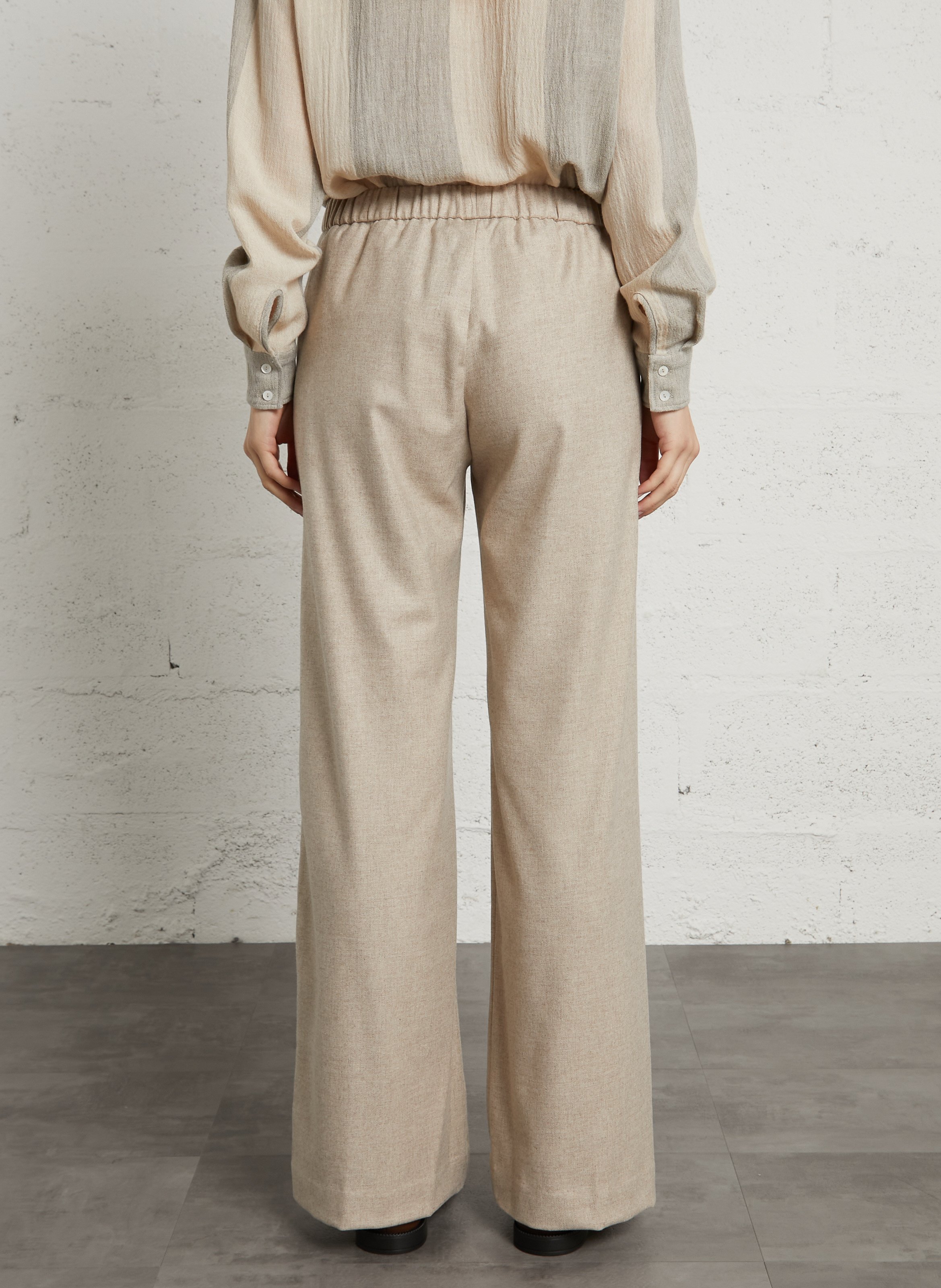 Wide-leg wool-blend pants DIEGA Beige