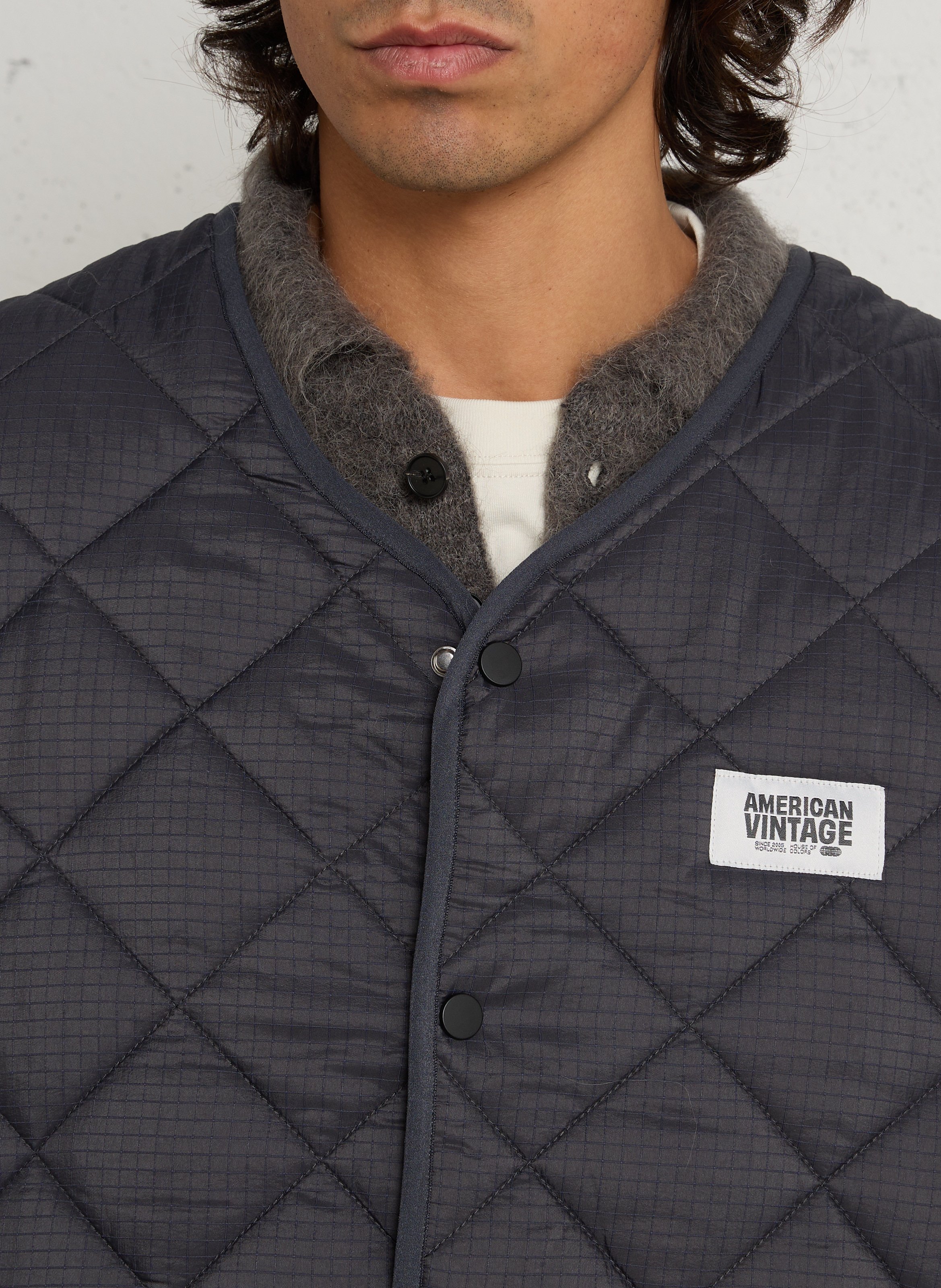 Quilted sleeveless jacket AMERICAN VINTAGE Black