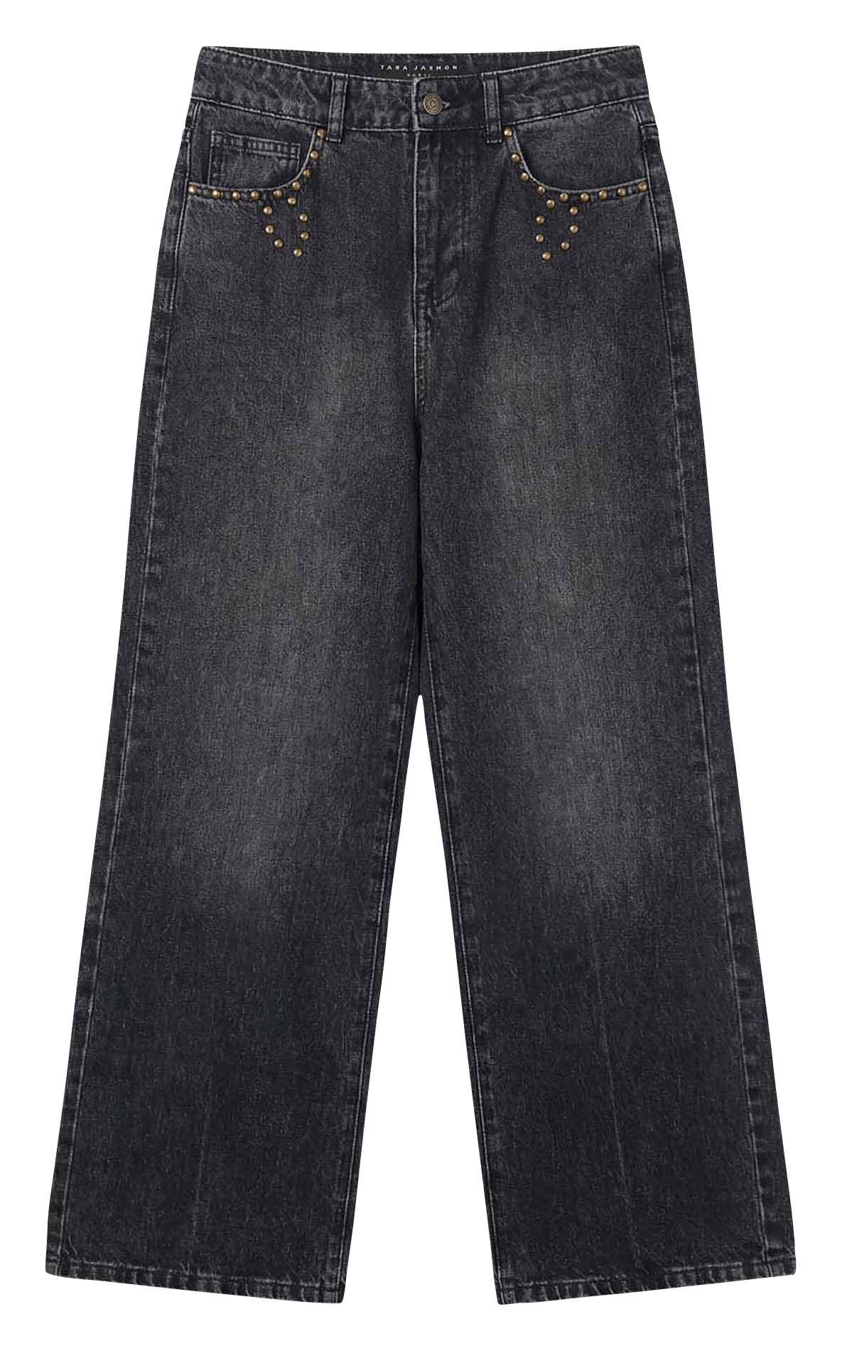 Jean taille haute large uni TARA JARMON Noir