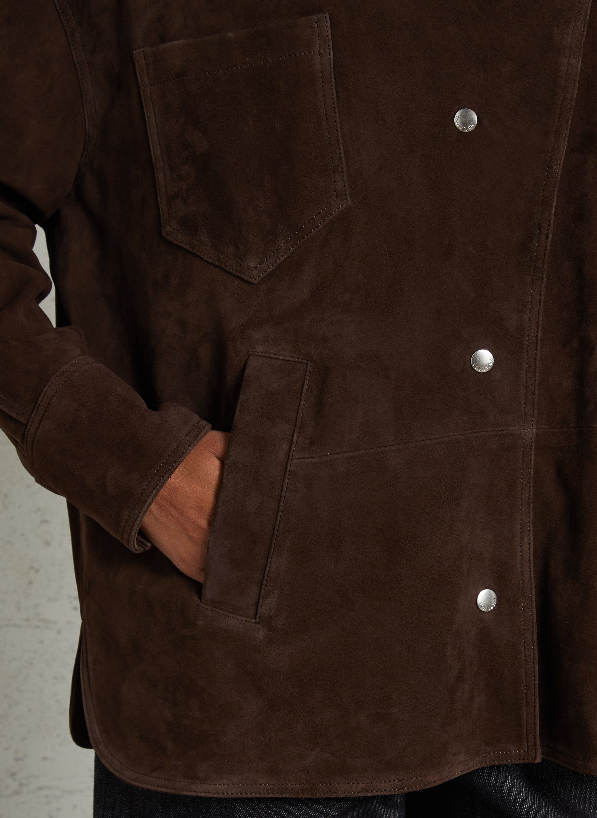 Veste en cuir oversize MARGAUX LONNBERG Marron