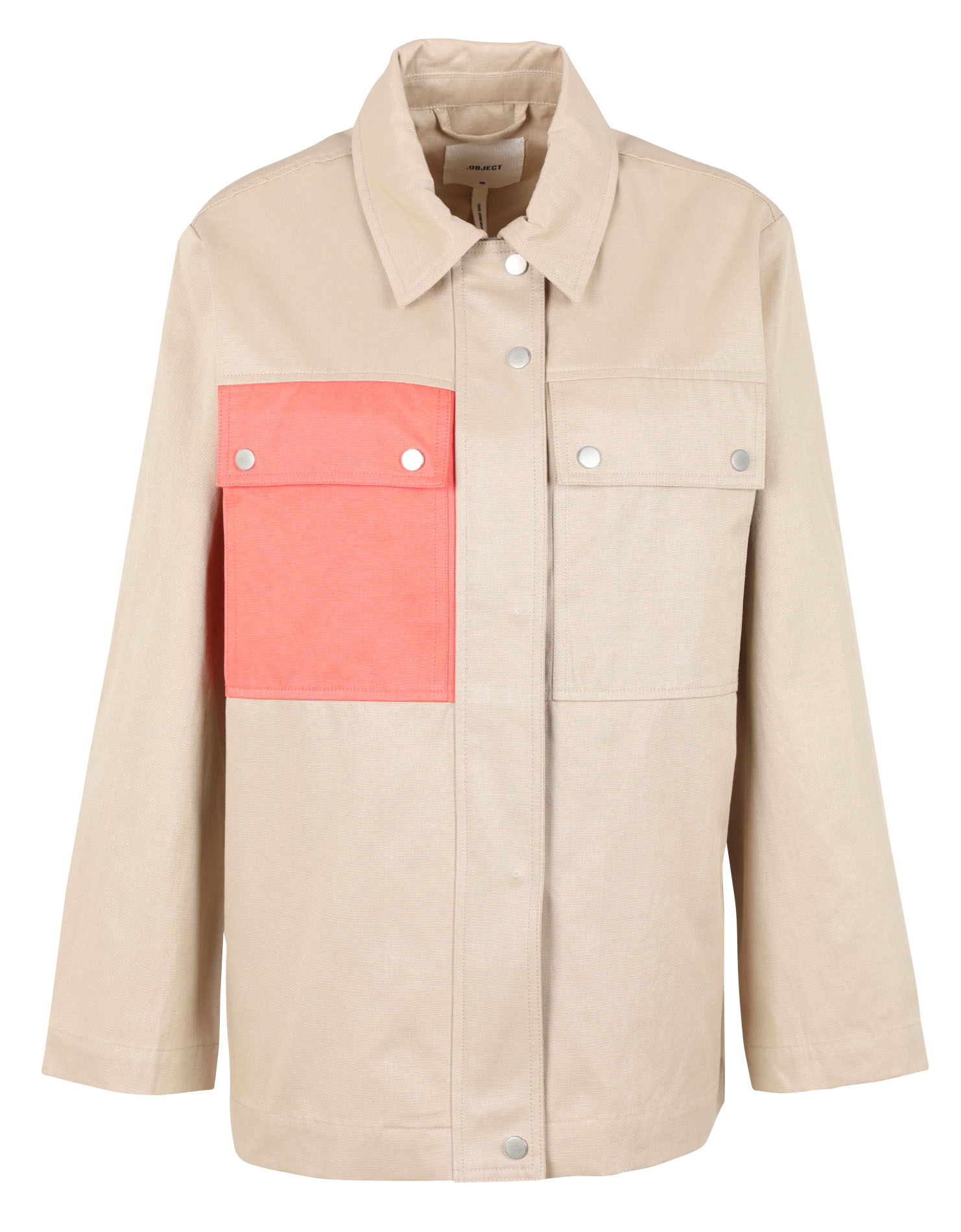 Baumwoll-Mix-Jacke mit klassischem Kragen OBJECT Braun