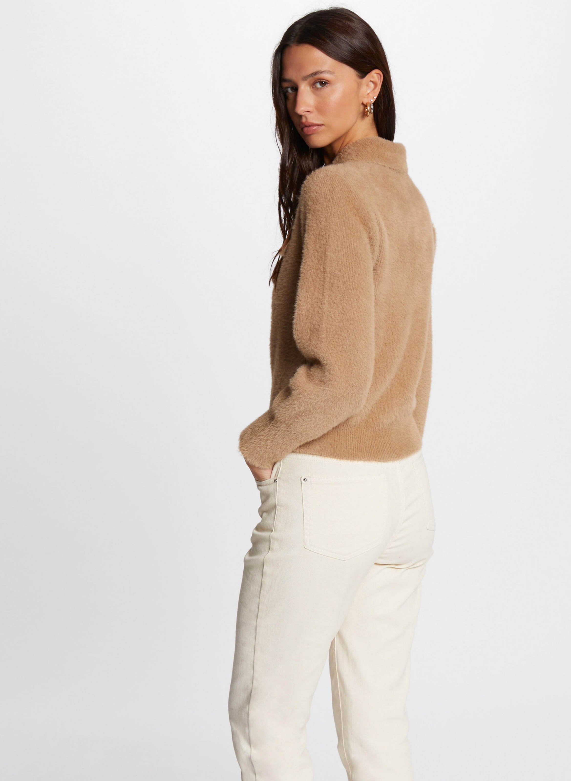 Gilet droit en fourrure synthétique MORGAN Marron