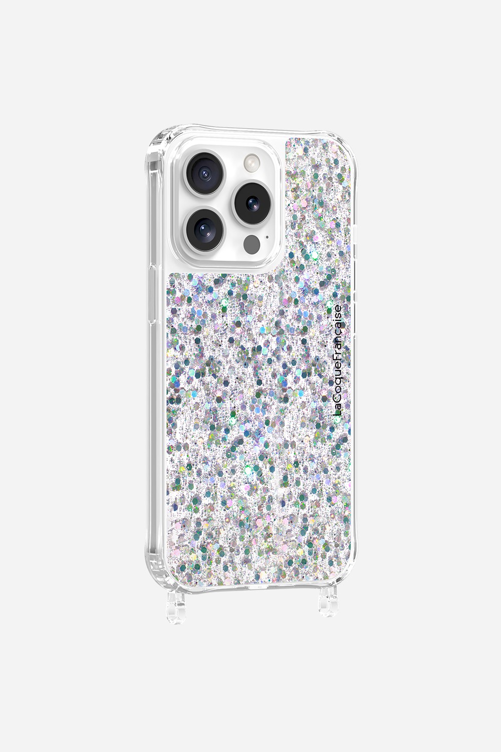 Glitter phone case with rings for iPhone 14 Pro LA COQUE FRANCAISE Silver