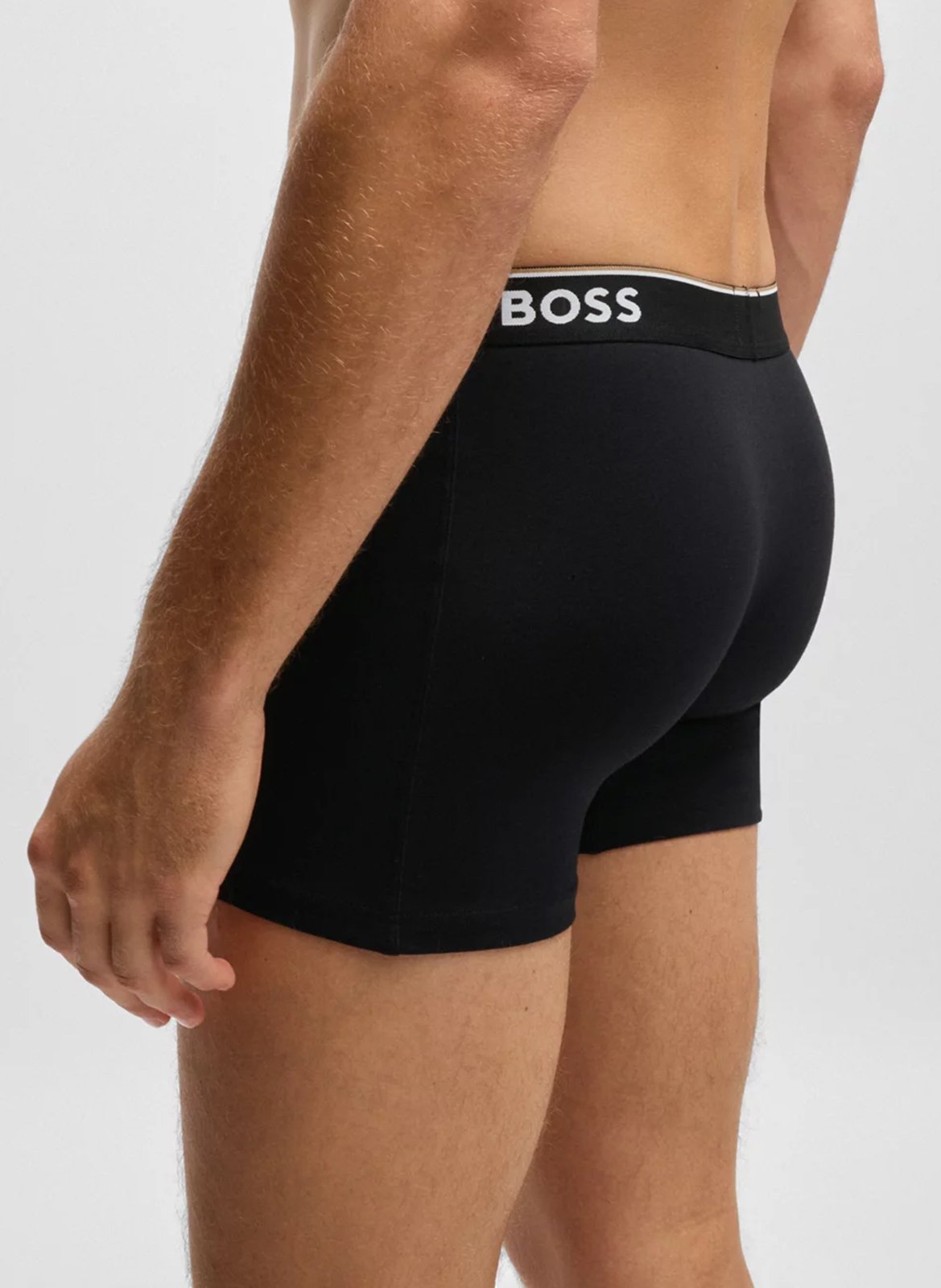 Pack of 3 stretch cotton boxer shorts Black