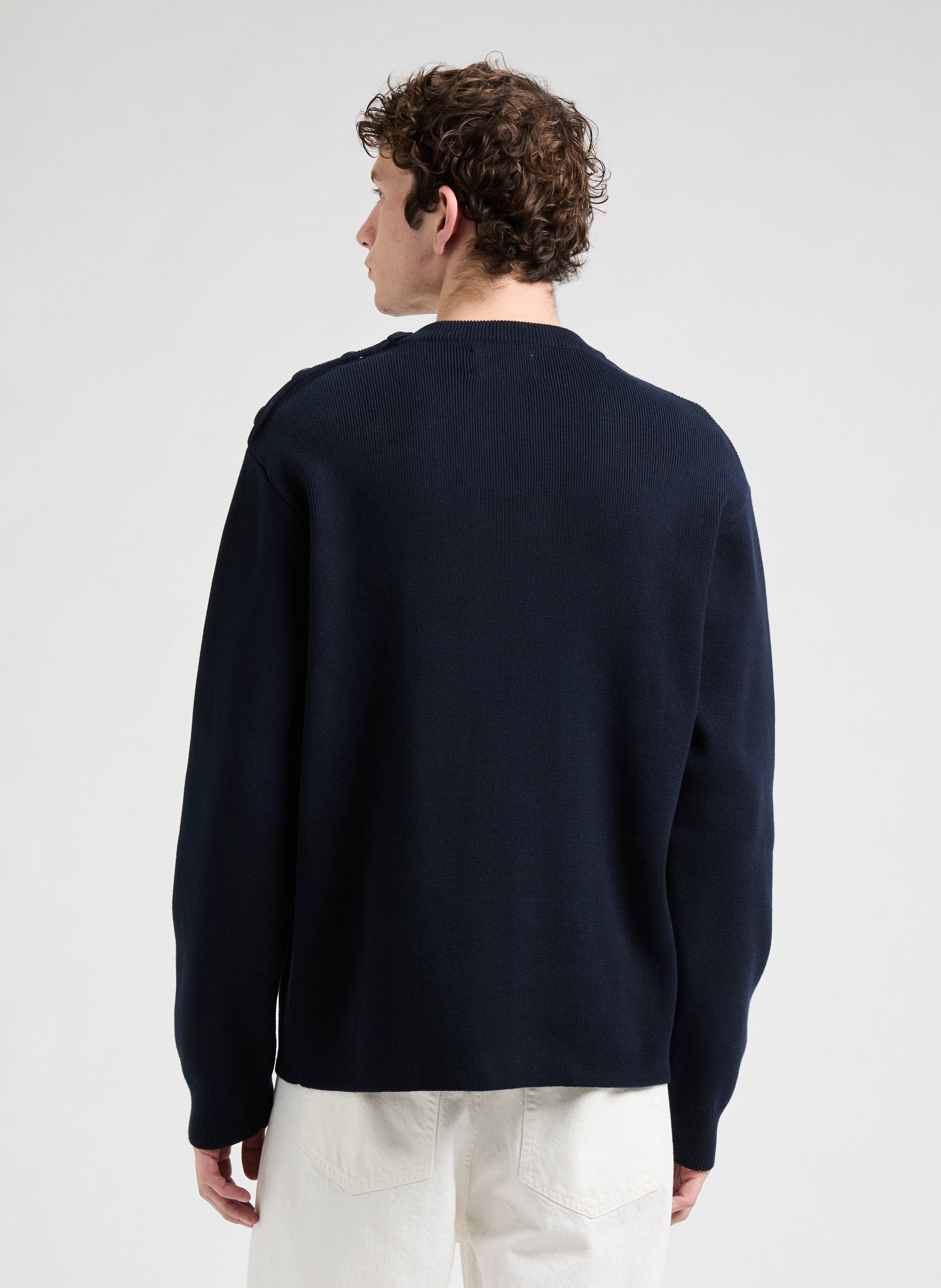 Pull col rond en coton  SAISON 1865 Bleu