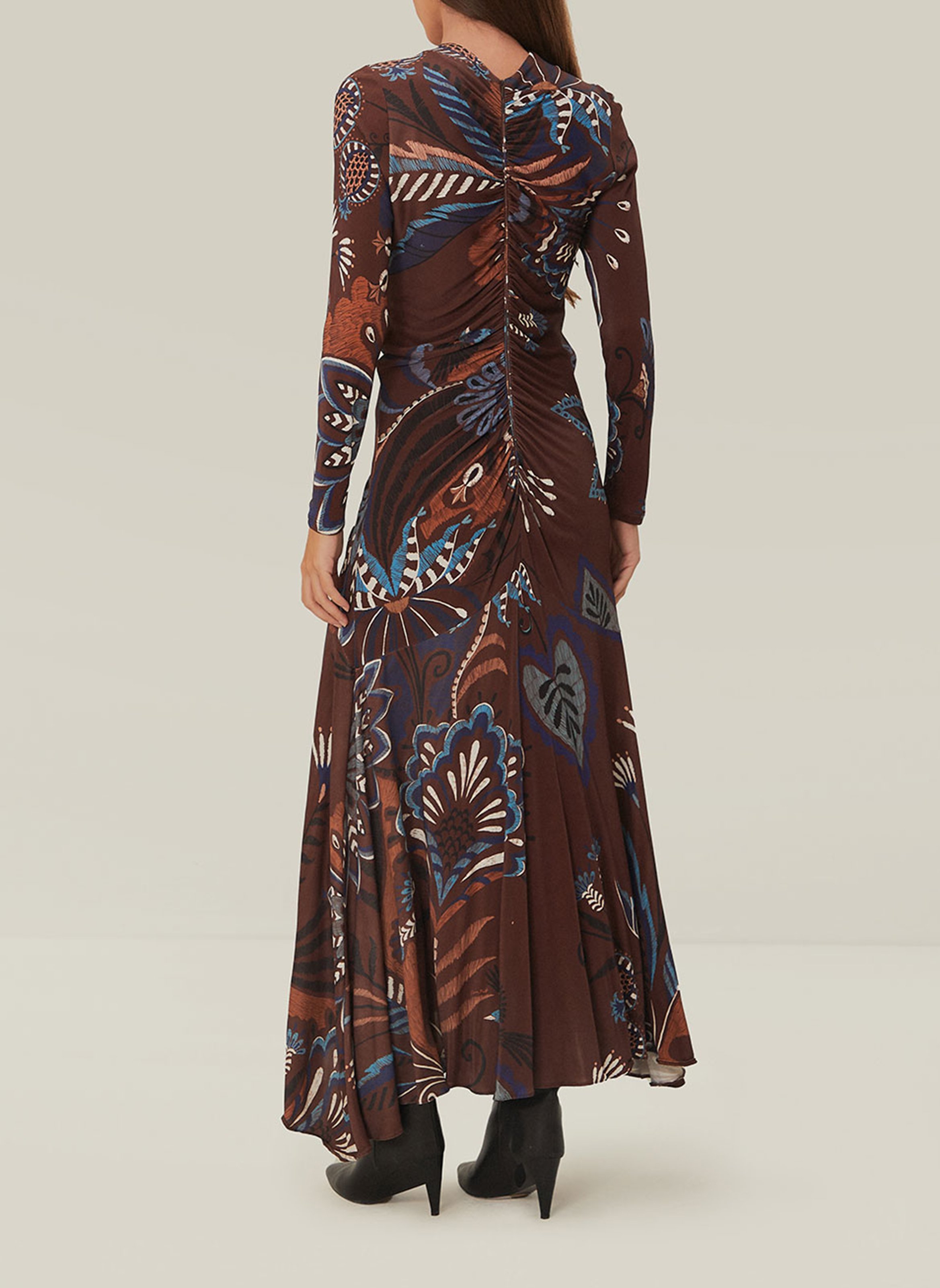 Floral print V-neck midi dress FARM RIO Brown